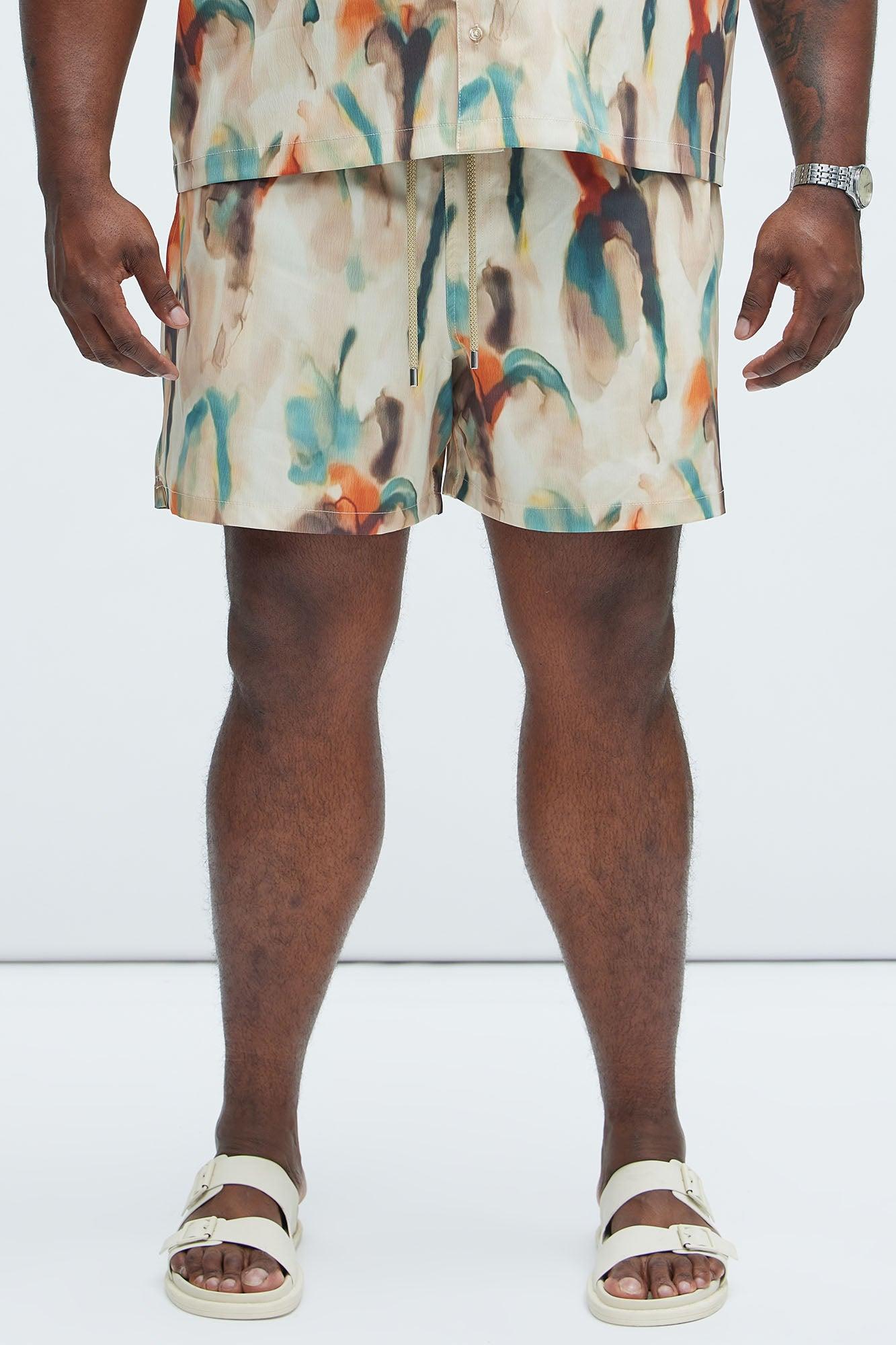 Capen Watercolor Swim Mid Trunk - Multi Color Product Image