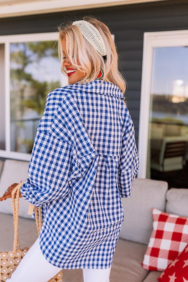 Blue Jean Dream Gingham Button Up Product Image