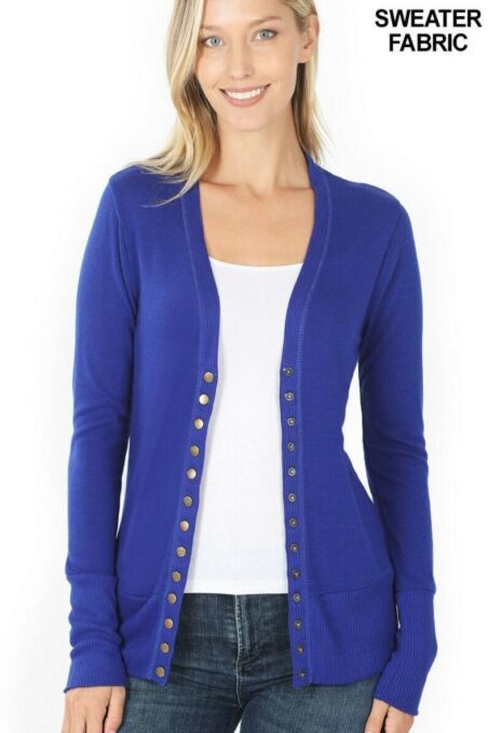 Snap button sweater cardigan Product Image