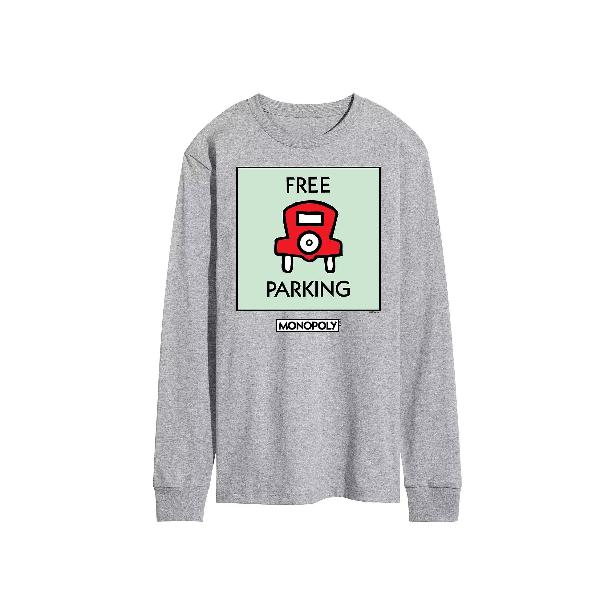 Men's Monopoly Free Parking Long Sleeve Graphic Tee,  Product Image