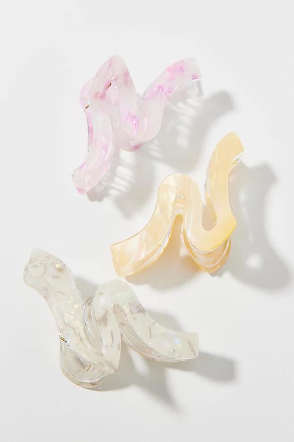 Pearlized Acrylic Wave Claw Clip Womens at Urban Outfitters Product Image