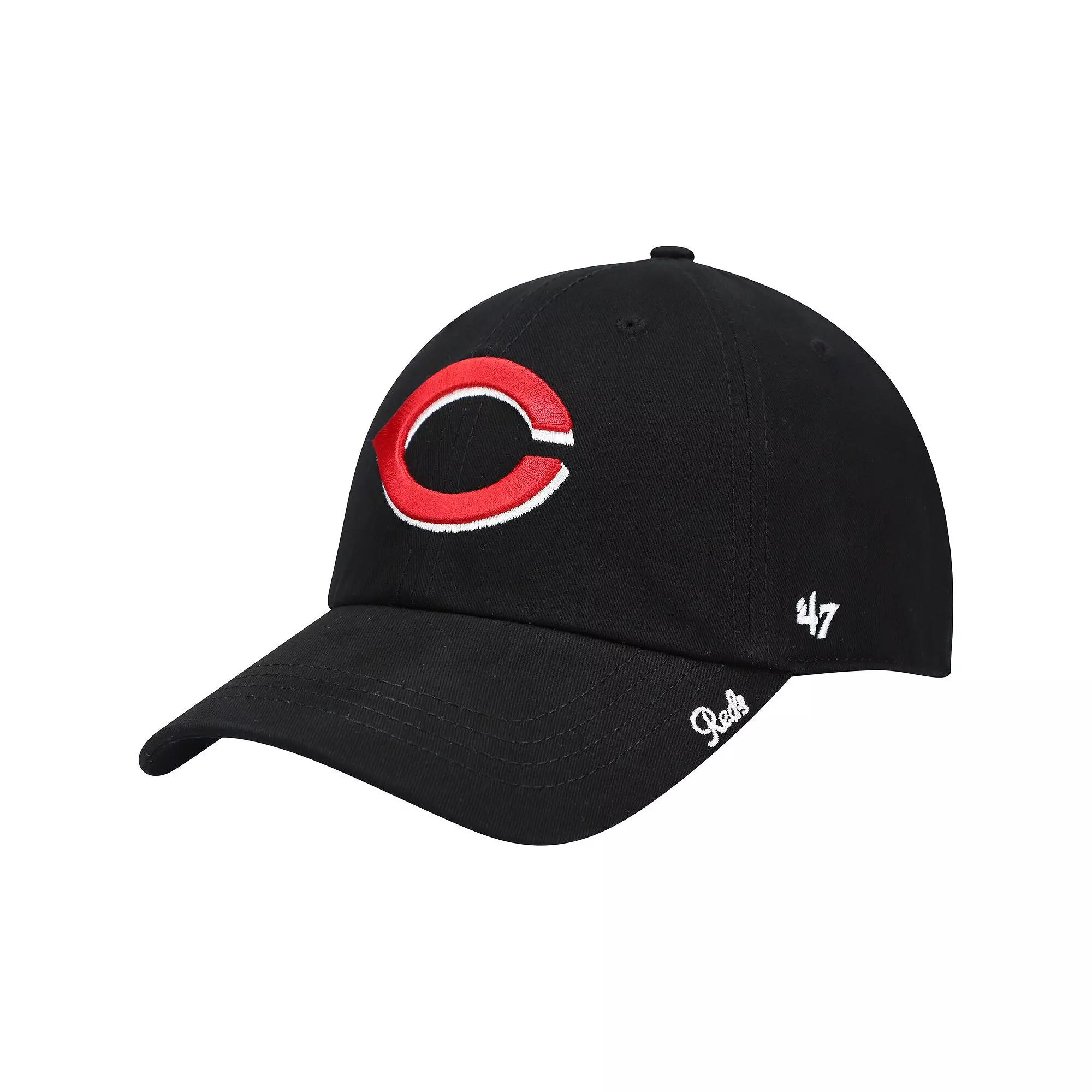 Women's '47 Black Cincinnati Reds Team Miata Clean Up Adjustable Hat, Red Black Product Image