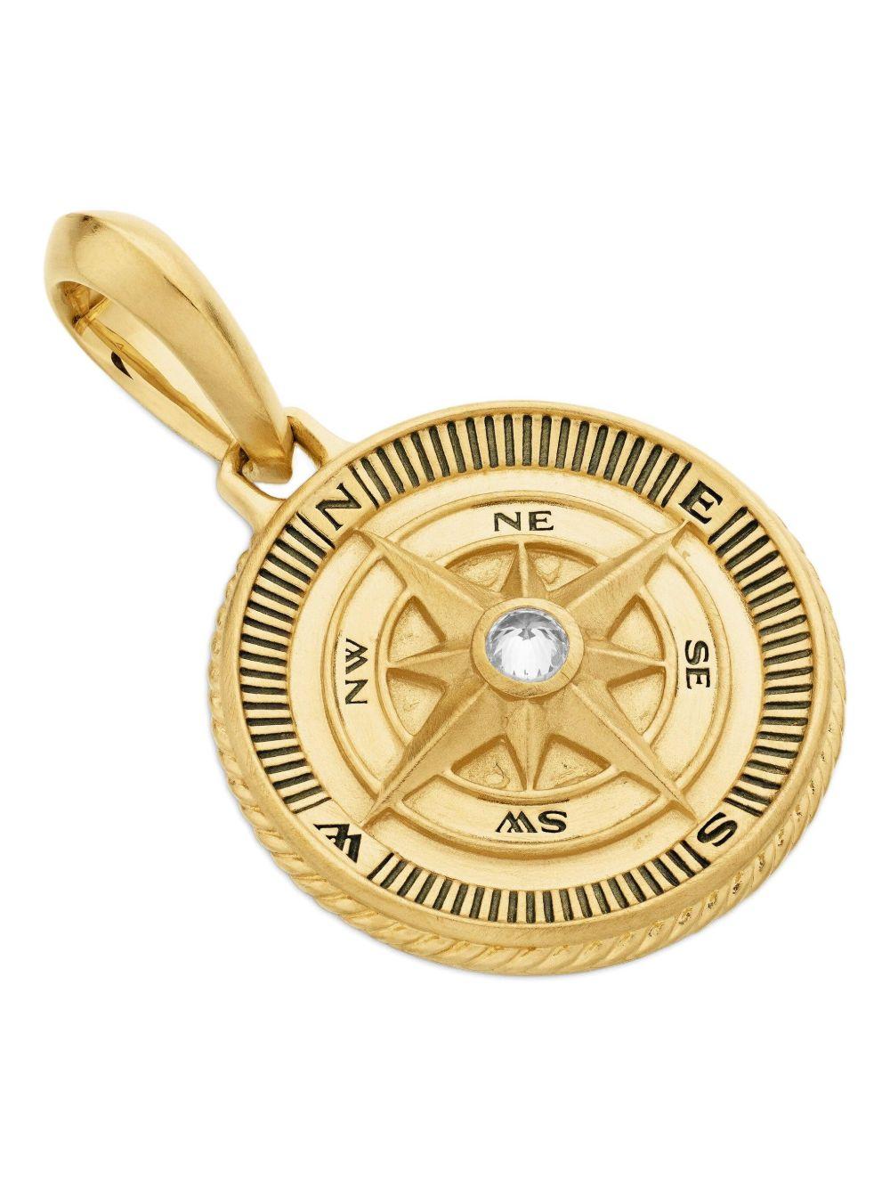 18kt yellow gold Maritime Compass diamond amulet (29.5mm) Product Image