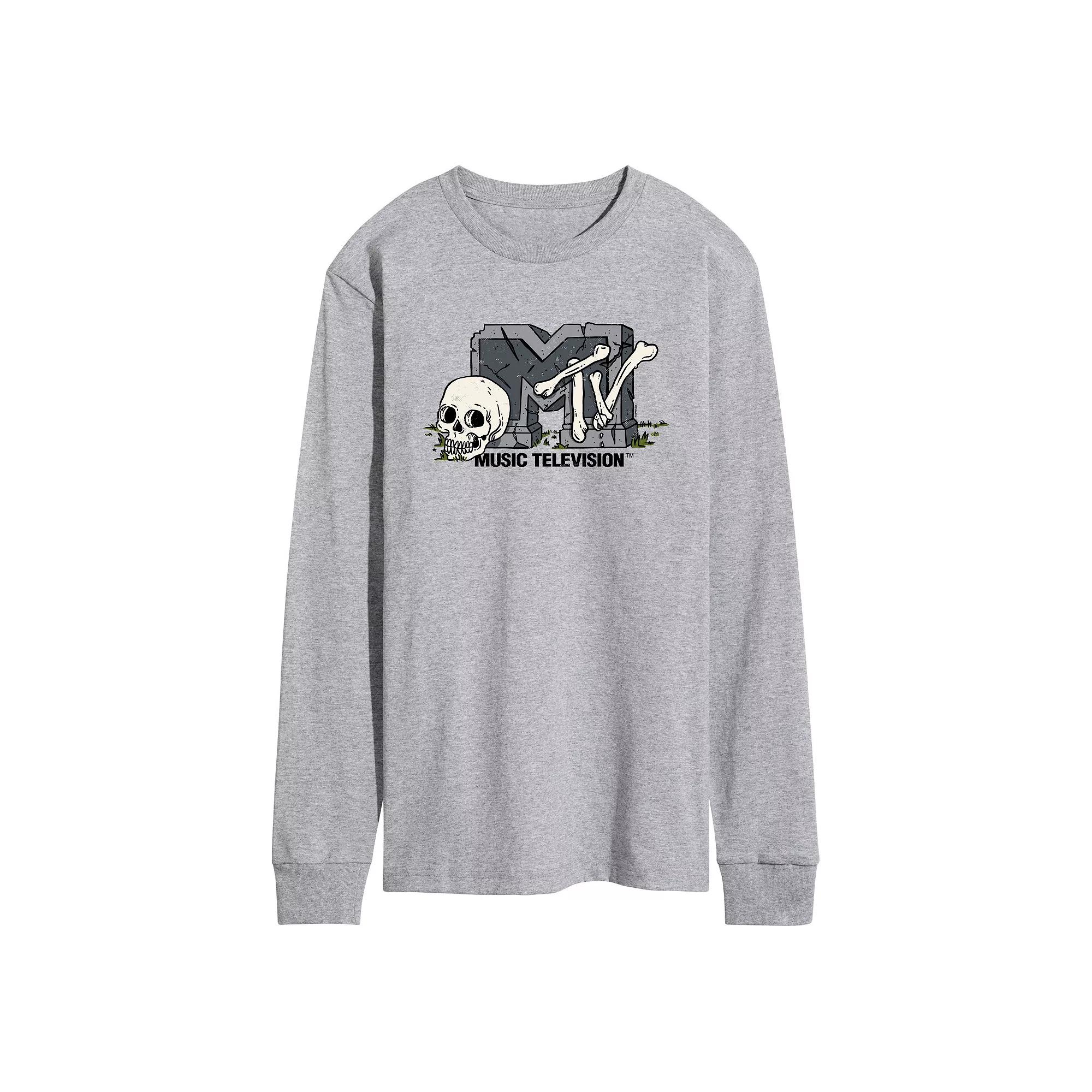 Men's MTV Grave & Skull Head Long Sleeve Graphic Tee,  Product Image