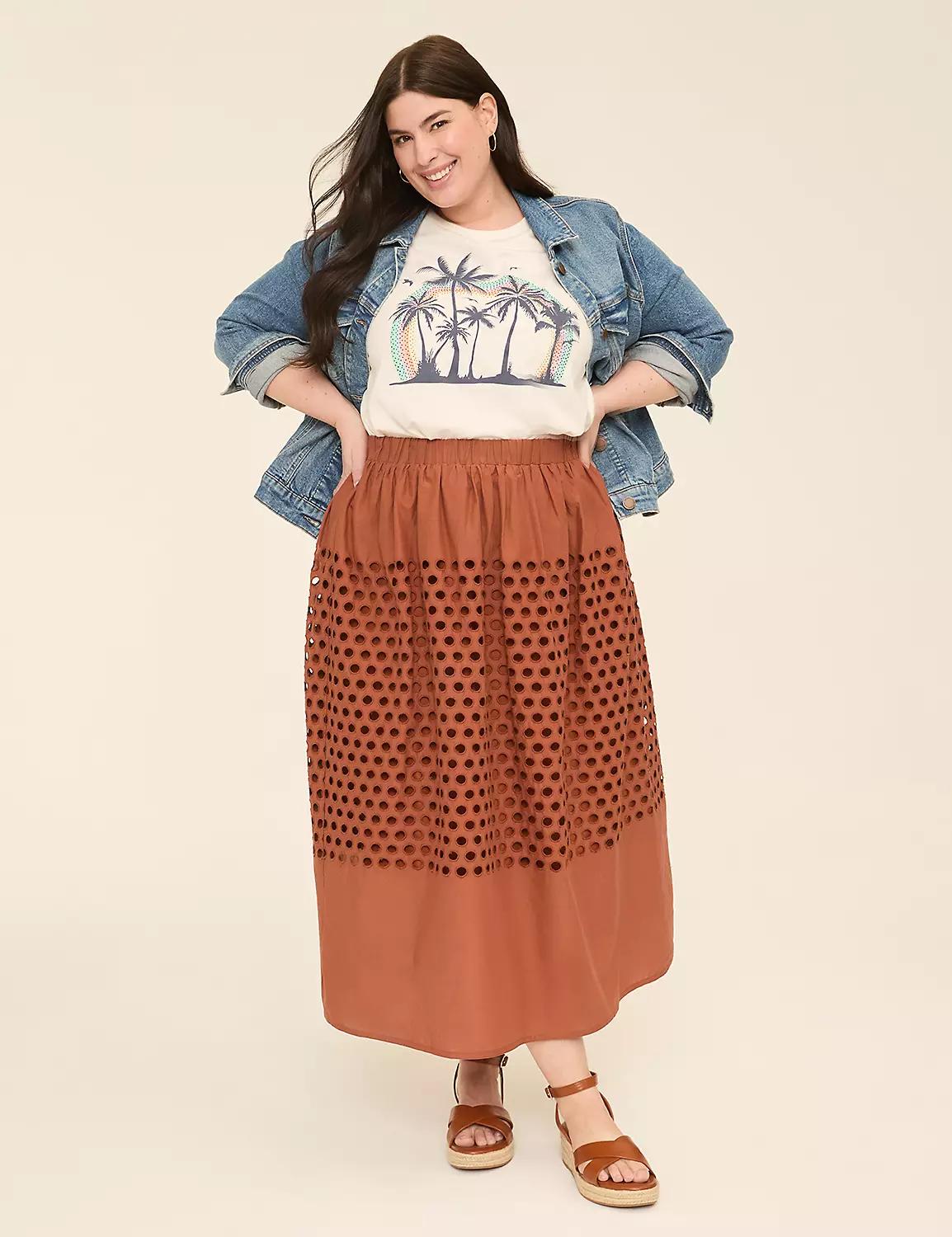 Eyelet Maxi Skirt Product Image