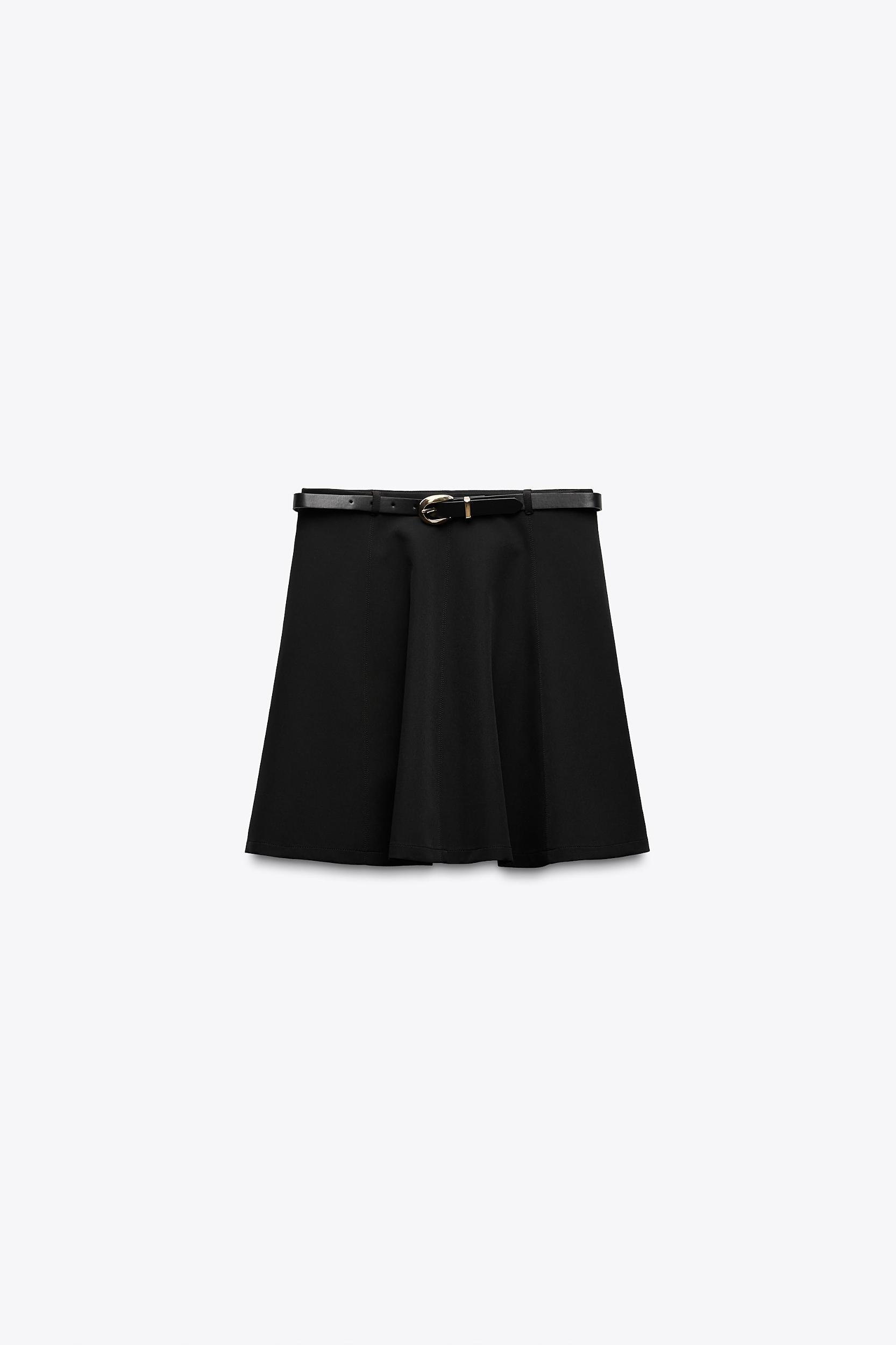 BELTED CREPE MINI SKIRT Product Image