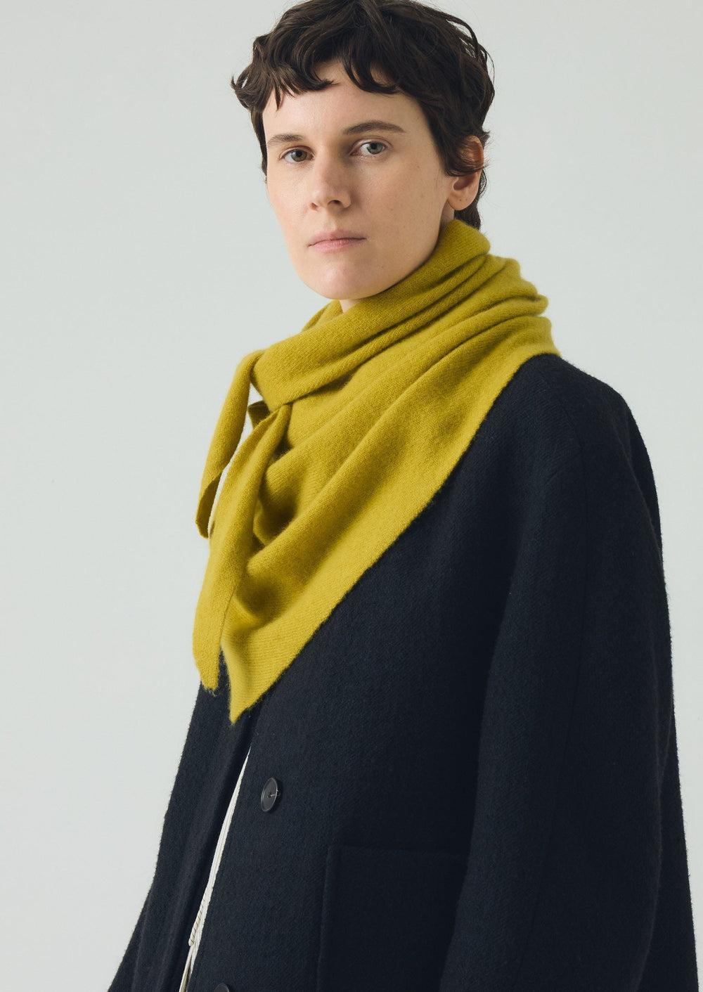 Wool Cashmere Large Bandana | Yellow Moss Product Image