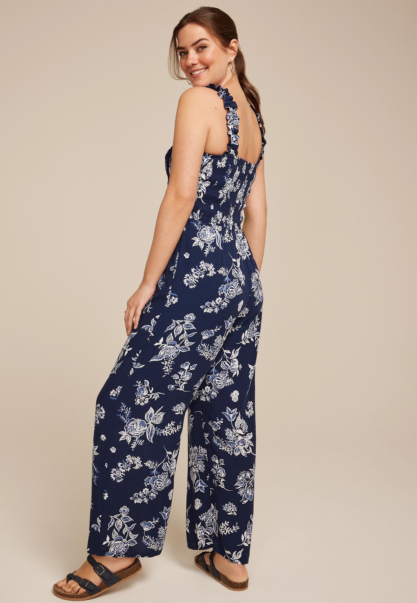 Floral Smocked Jumpsuit Product Image