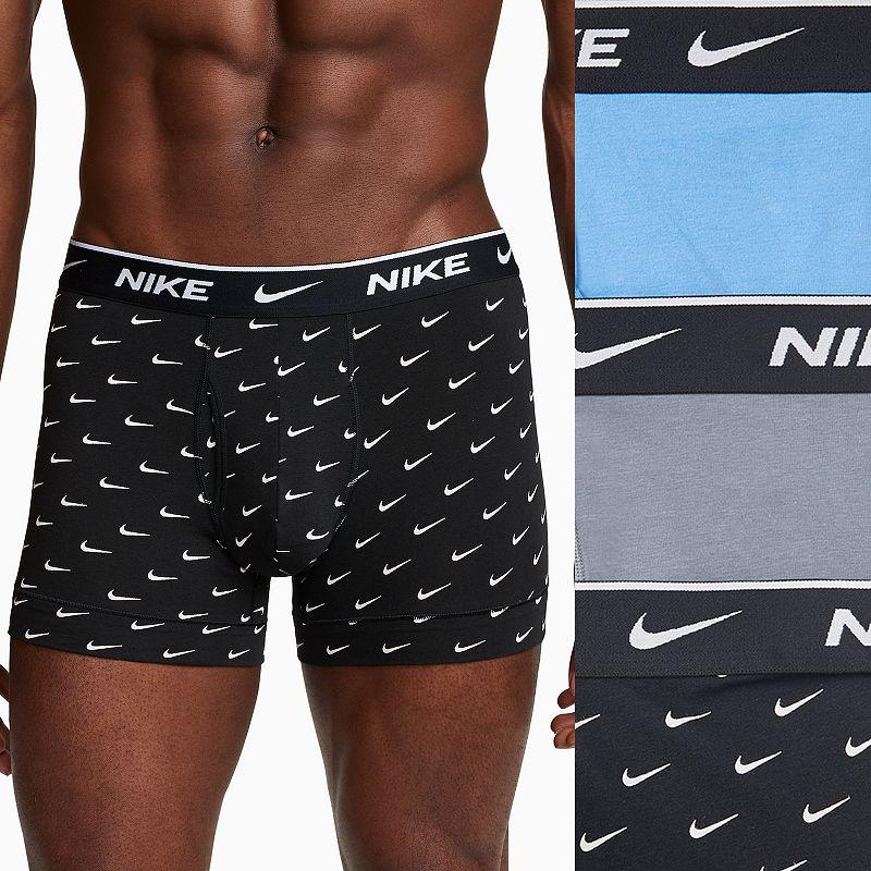 Men's Nike Dri-FIT Essential 3-pack Stretch Trunks, Size: Large, Swoosh Grey Blue Product Image
