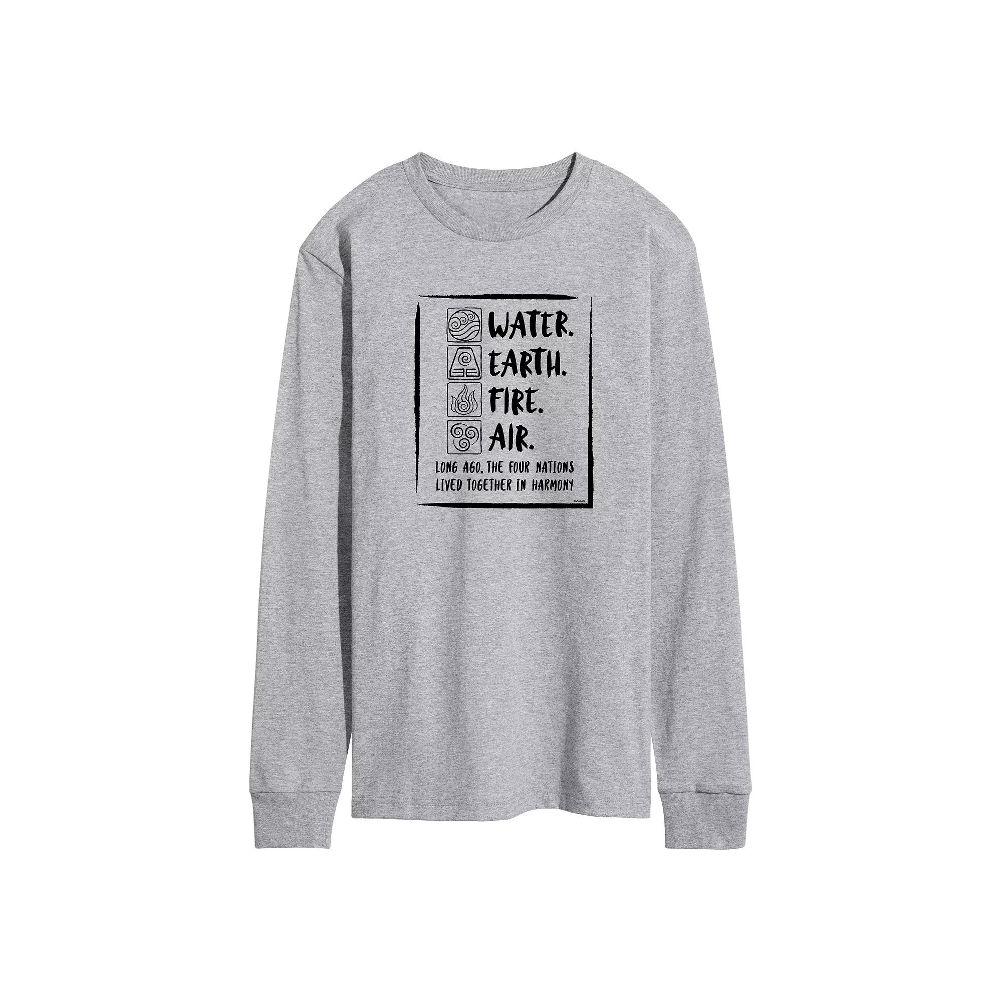 Men's Avatar Water Fire Tee, Size: Medium, Gray Product Image