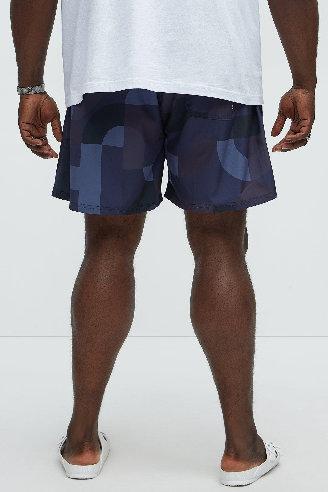 Night Out Geometric Swim Classic Trunk - Navy/combo Product Image