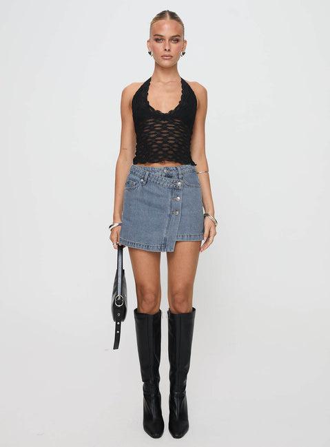 Denis Mini Denim Skirt Light Blue Product Image