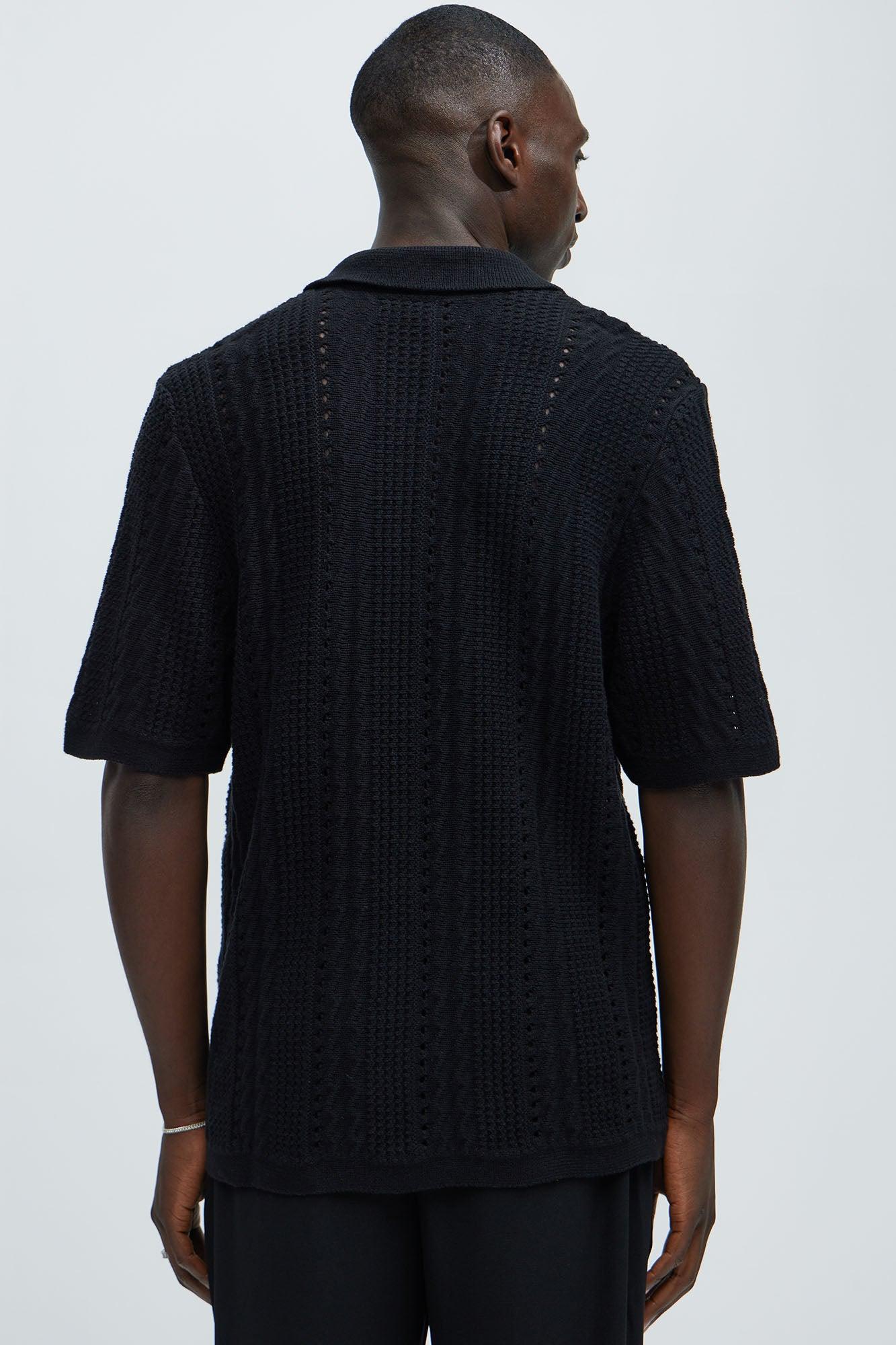 Rue De Rivoli Knitted Polo - Black Product Image