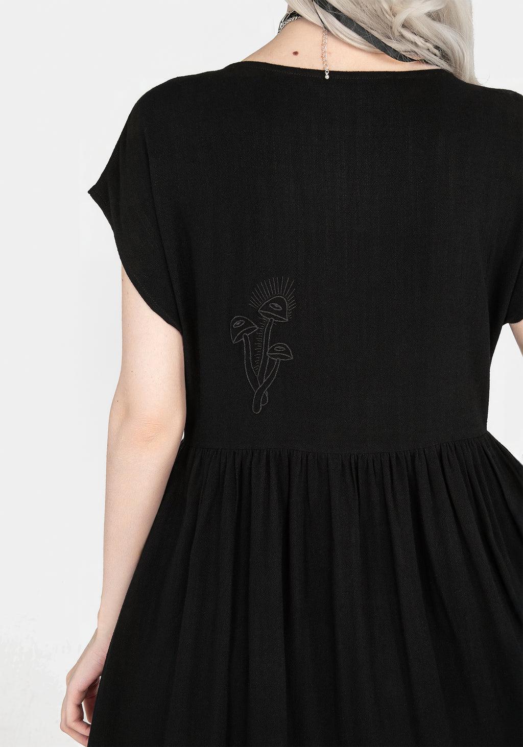 Scutellaria Embroidered Button Up Midi Dress Product Image