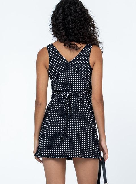 Nellie Mini Dress Black Polka Dot Product Image