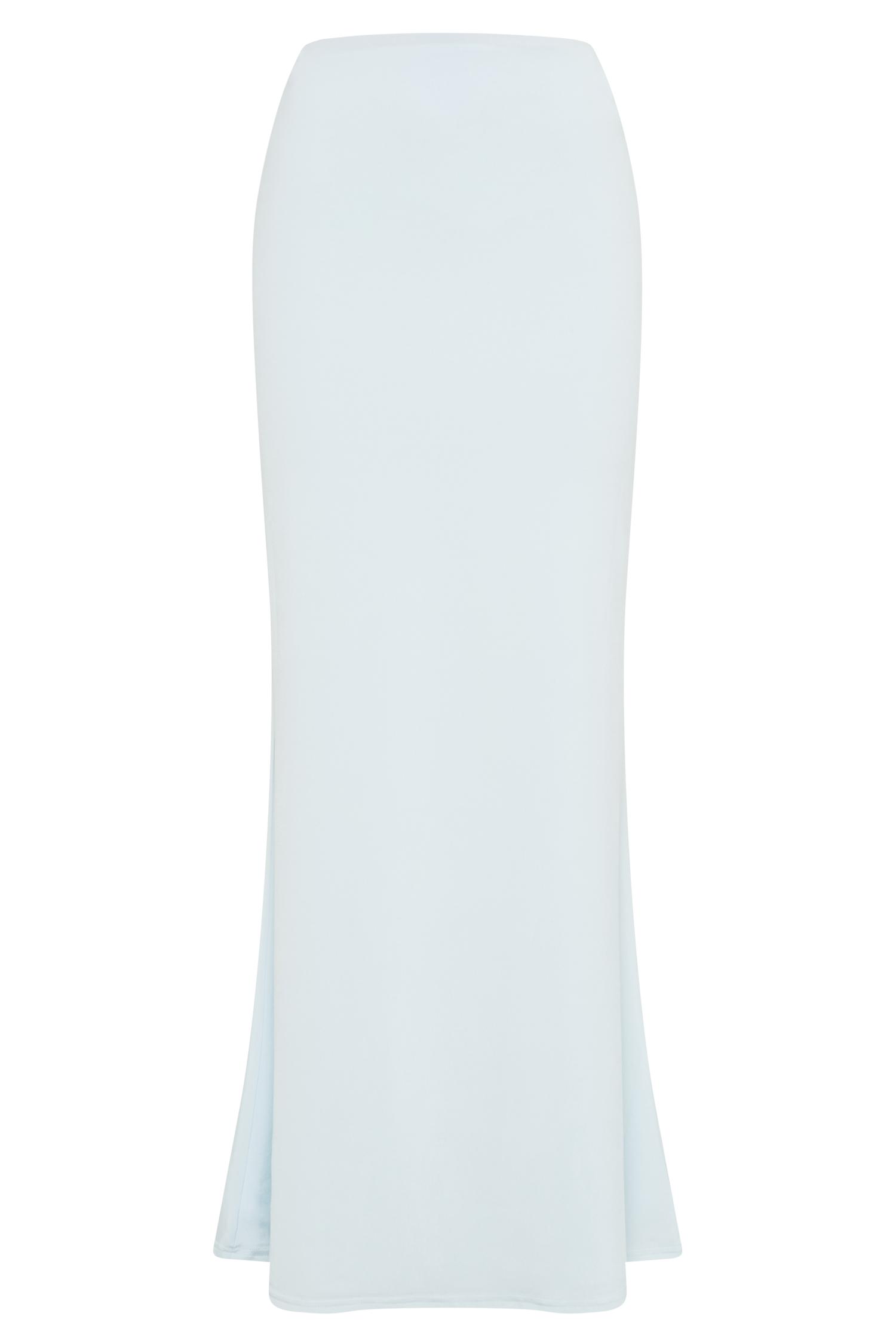 Bruna Slinky Fishtail Maxi Skirt - Sky Blue Product Image