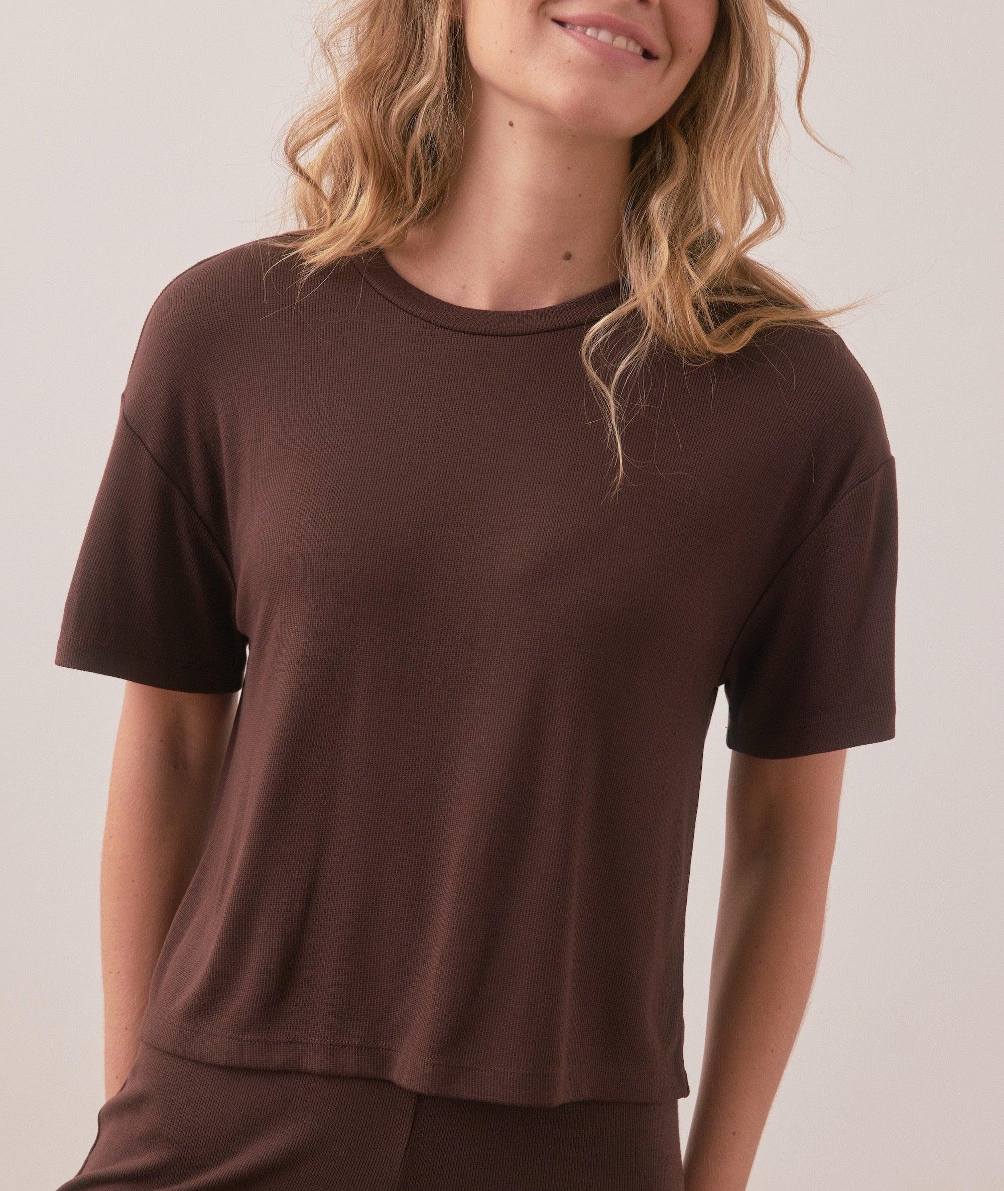 Lexi Rib Lounge Cropped Tee Product Image