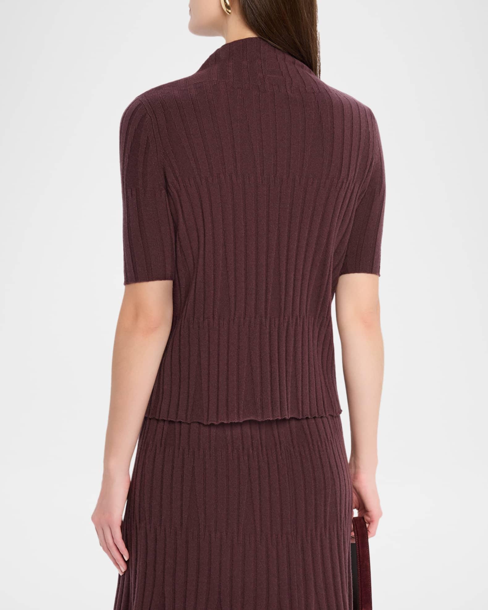 Cashmere Ribbed Mock-Neck Sweater Product Image