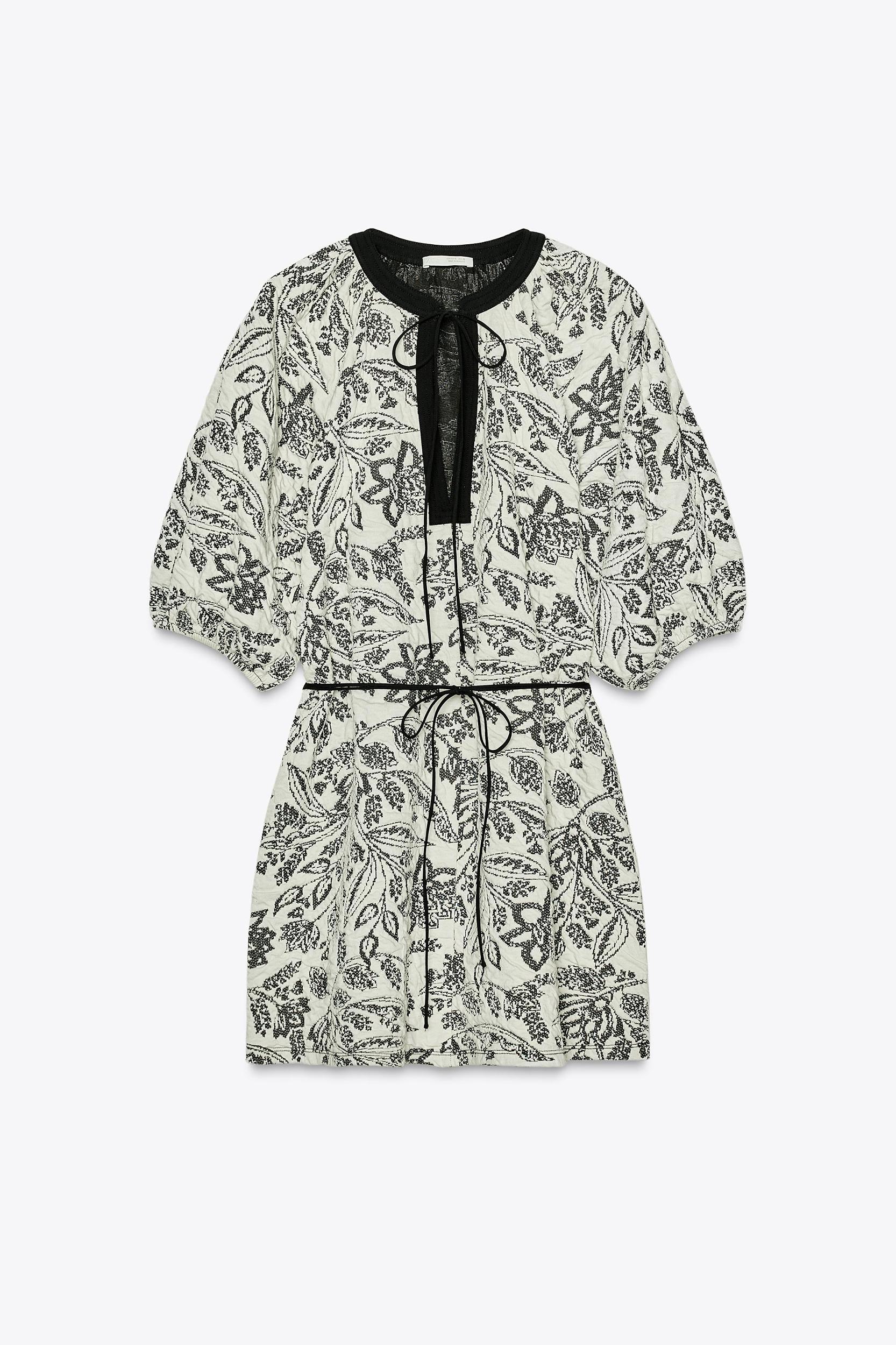 BELTED JACQUARD DRESS Product Image