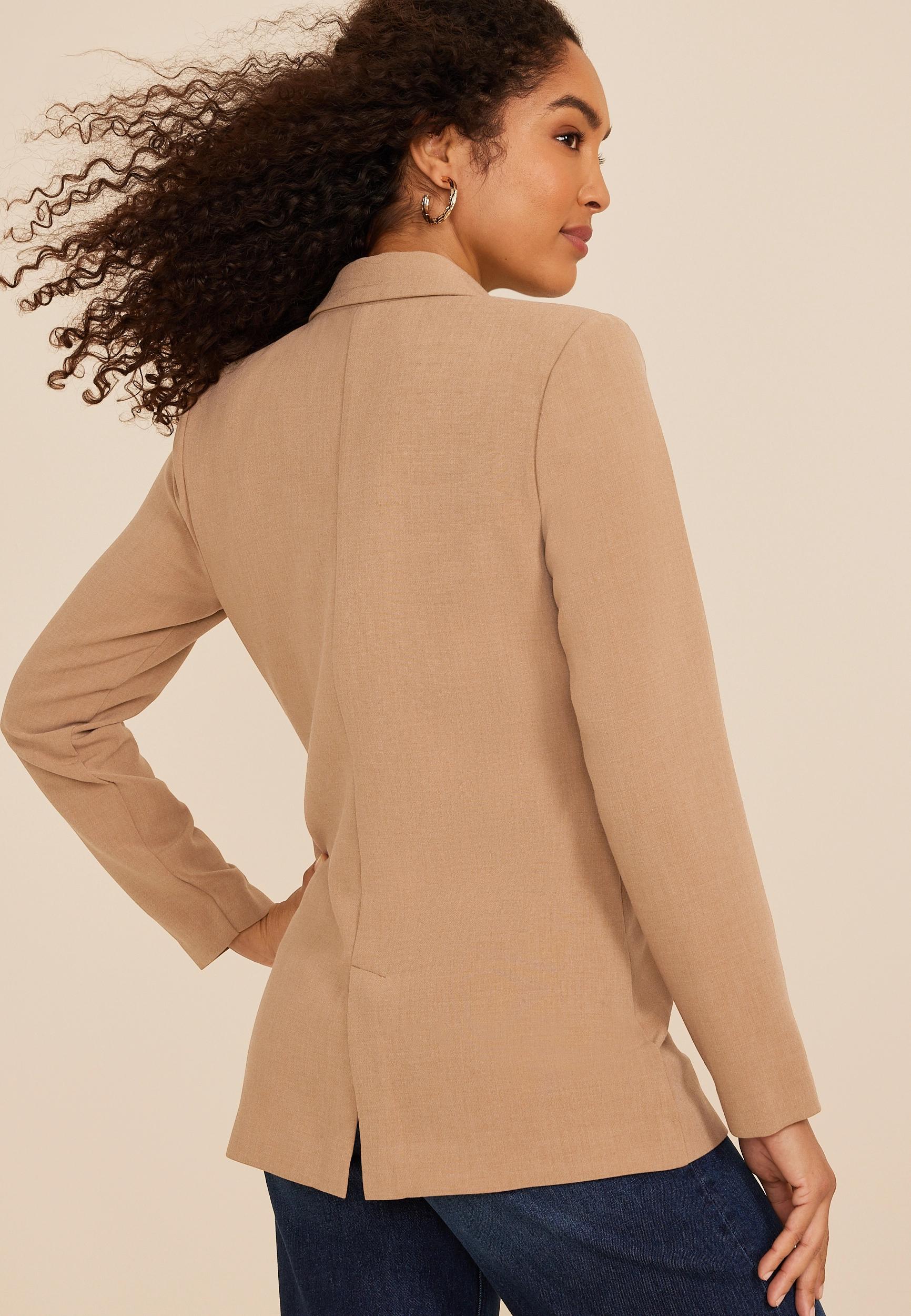 Maurices Womens Blazer One Button Boyfriend Brown Size XX Large Product Image