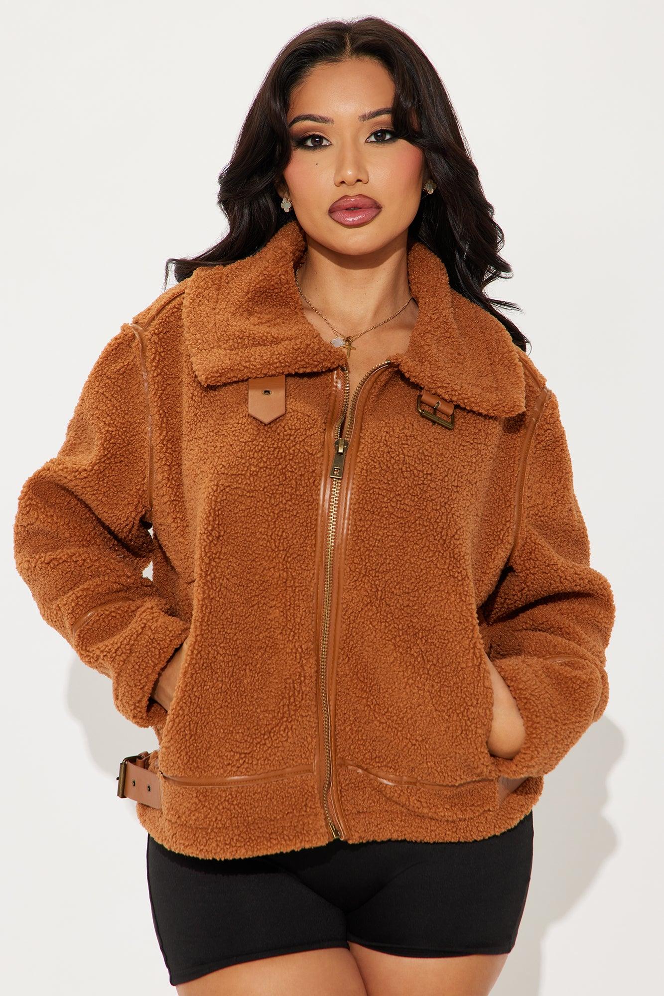 Arin Sherpa Moto Jacket - Camel Product Image