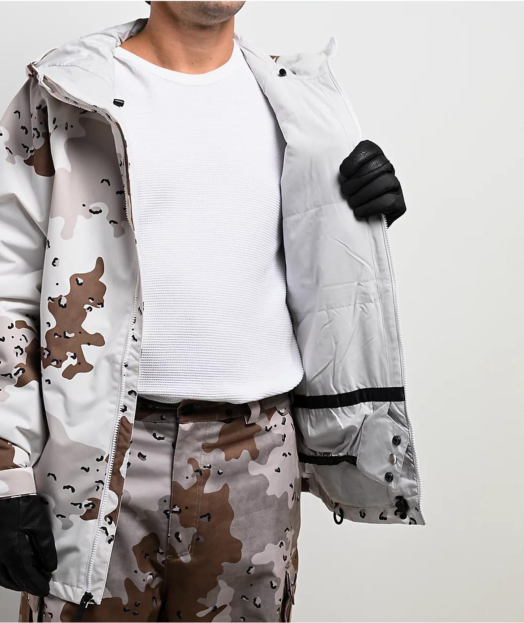 Volcom 2836 White Camo 20K Insulated Snowboard Jacket Product Image