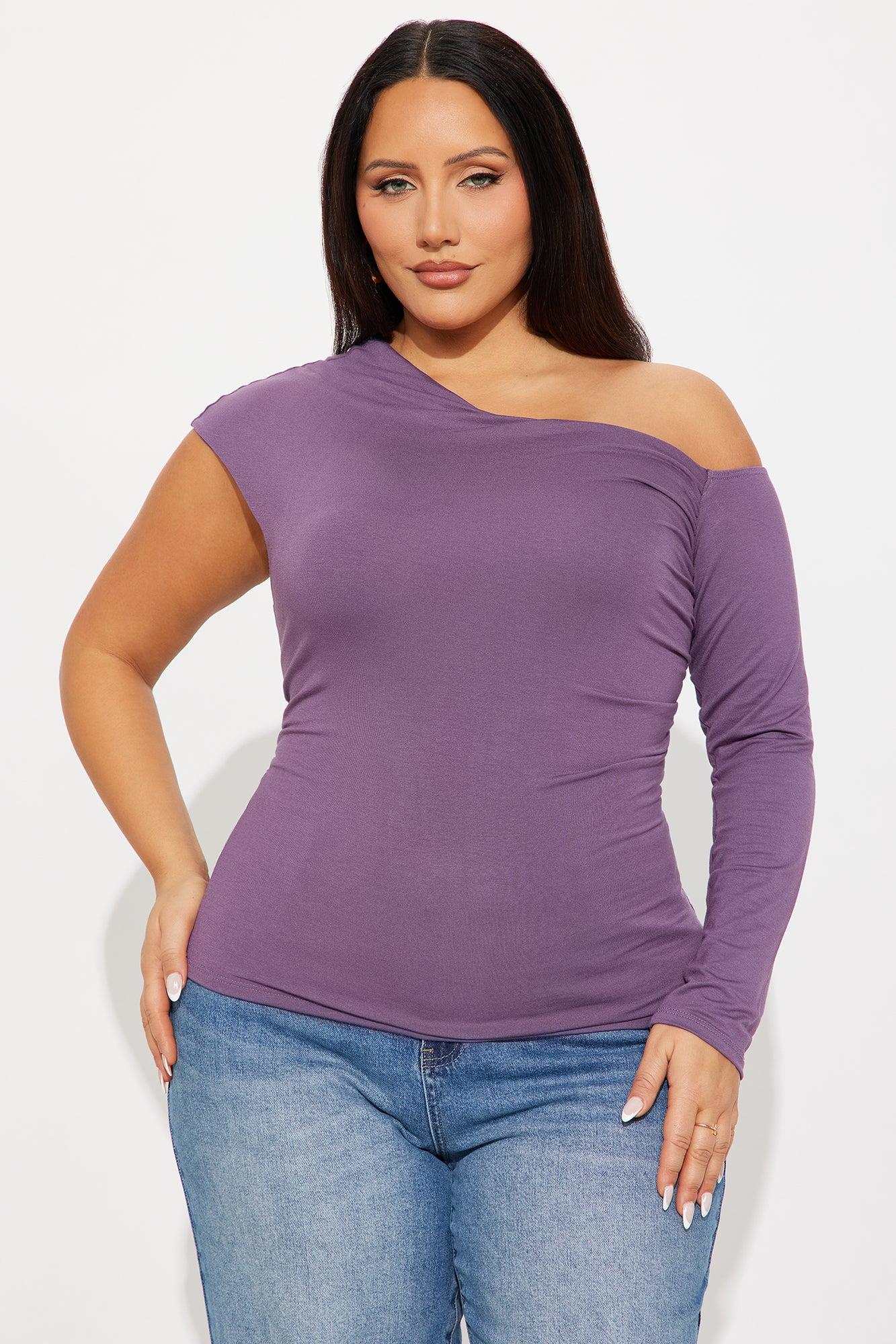 Ashling Ruched Off Shoulder Top - Purple Female Product Image