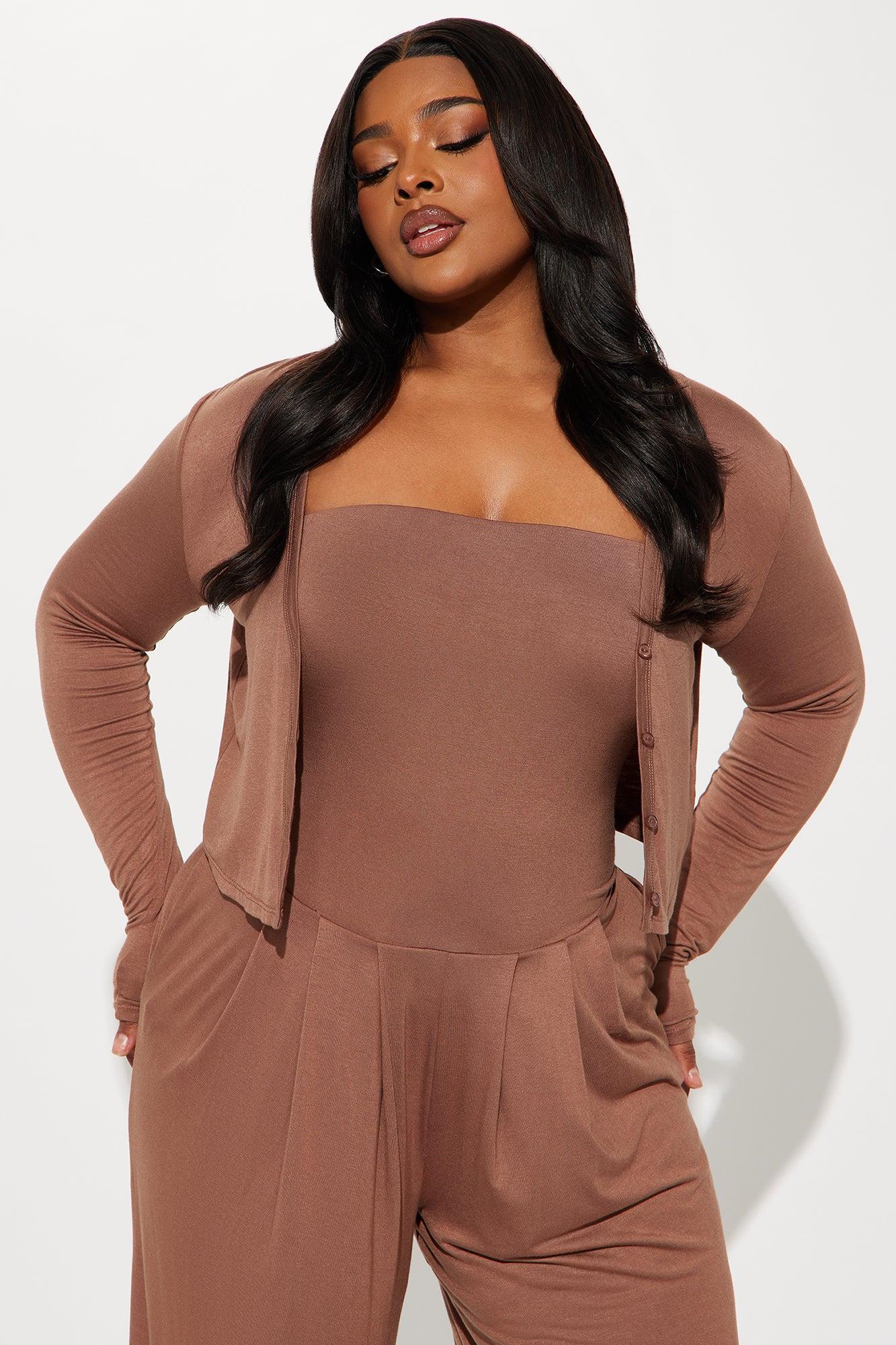 Snuggle Up Jumpsuit Set - Brown Product Image