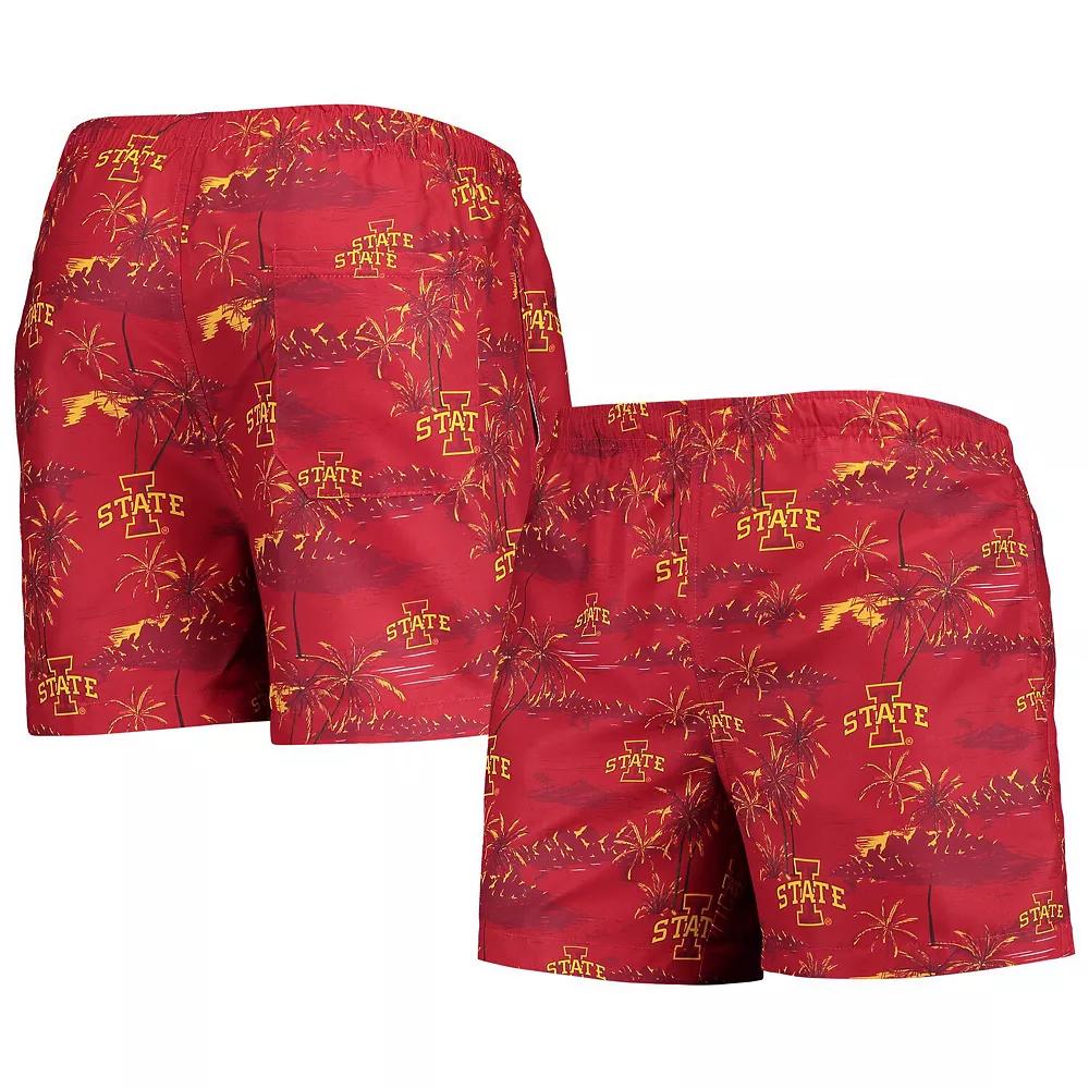 Men's FOCO Cardinal Iowa State Cyclones Island Palm Swim Trunks,  Product Image