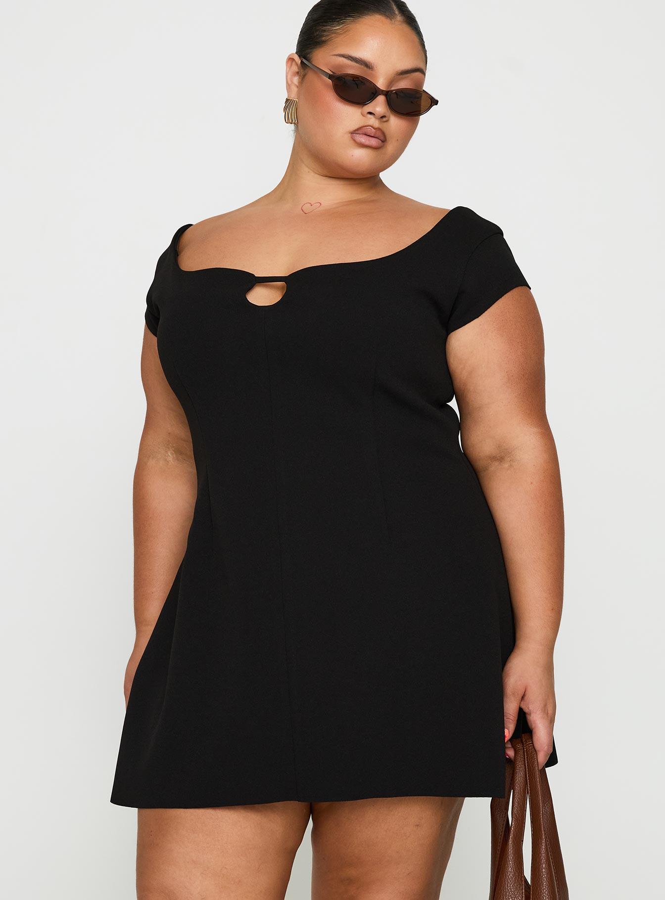 Sylvette Mini Dress Black Curve Product Image