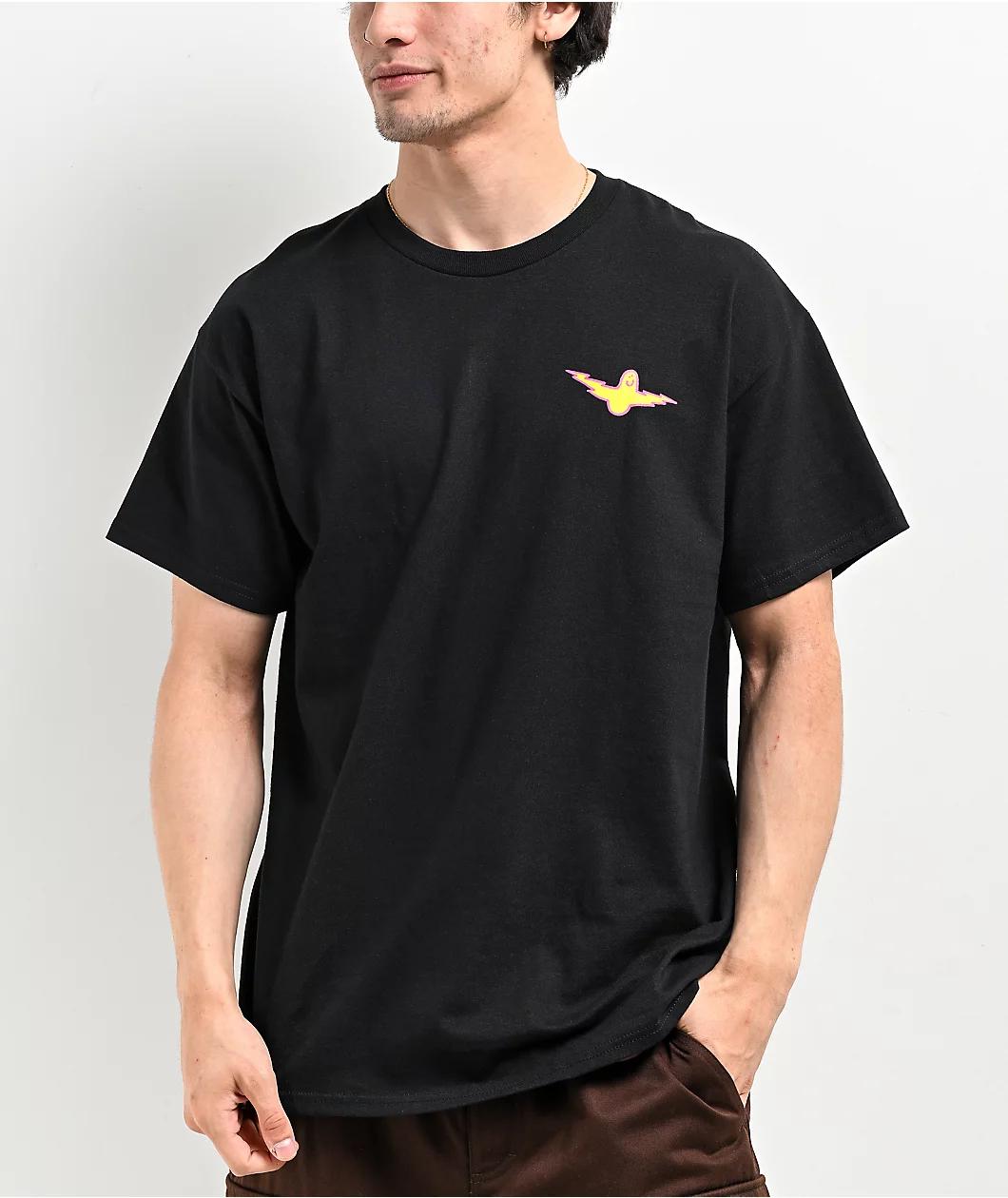Krooked Bird Lightening Black T-Shirt Product Image