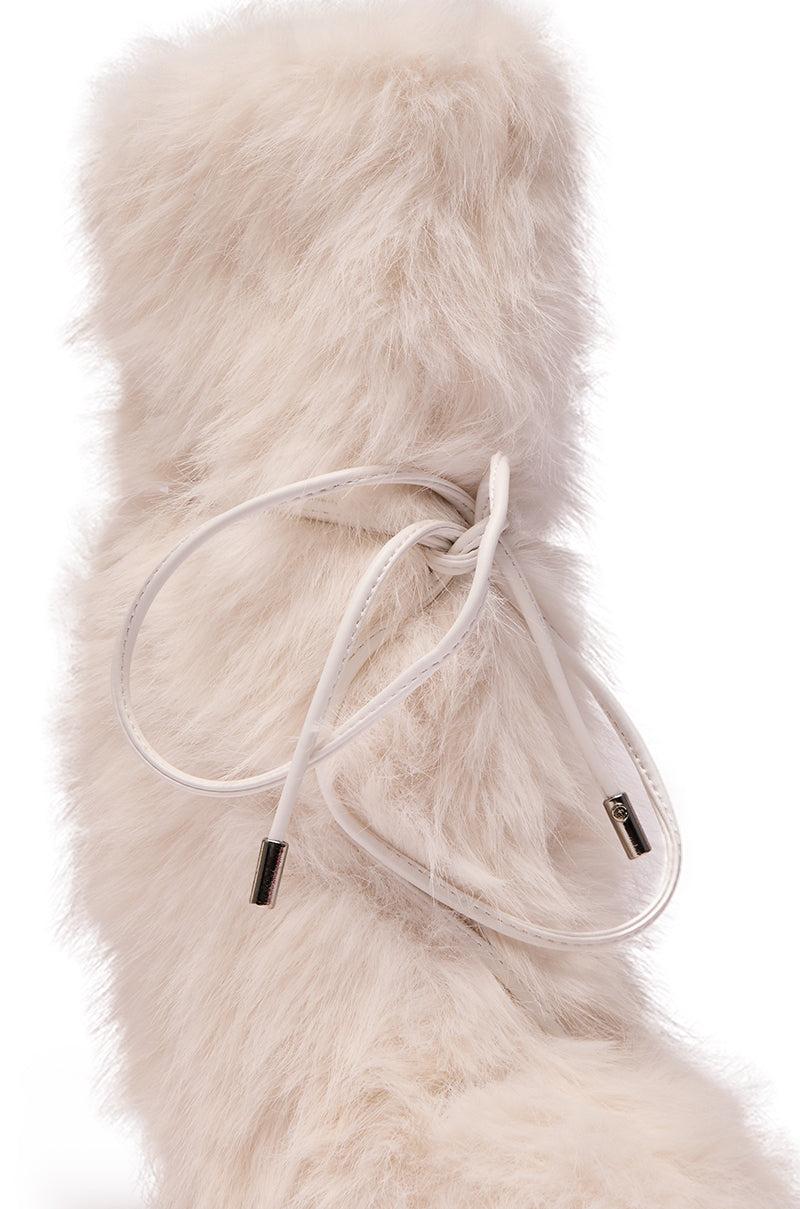 AZALEA WANG VITYA IVORY FUR BOOTIE Product Image