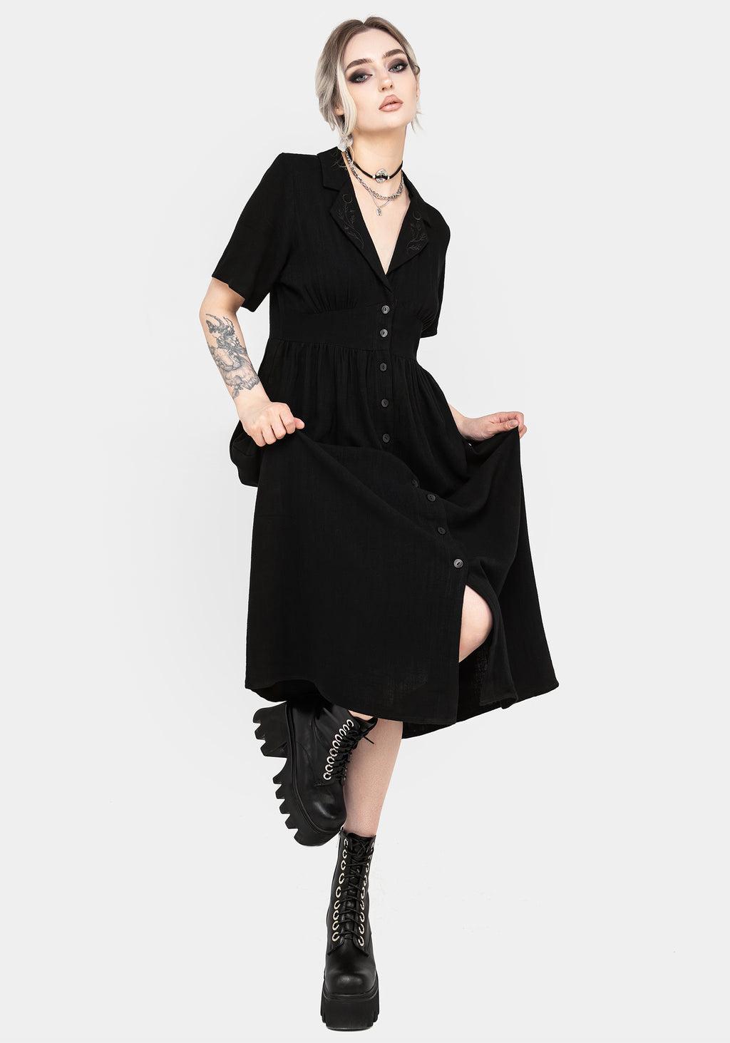 Jasmine Embroidered Midi Shirt Dress Product Image