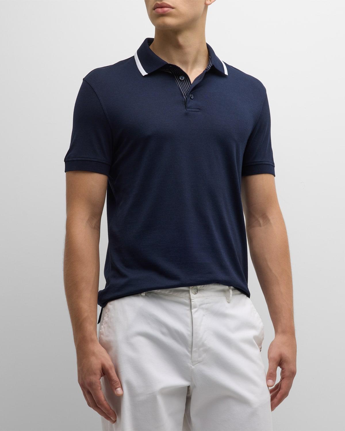 Mens Dominic Tipped-Collar Polo Shirt Product Image