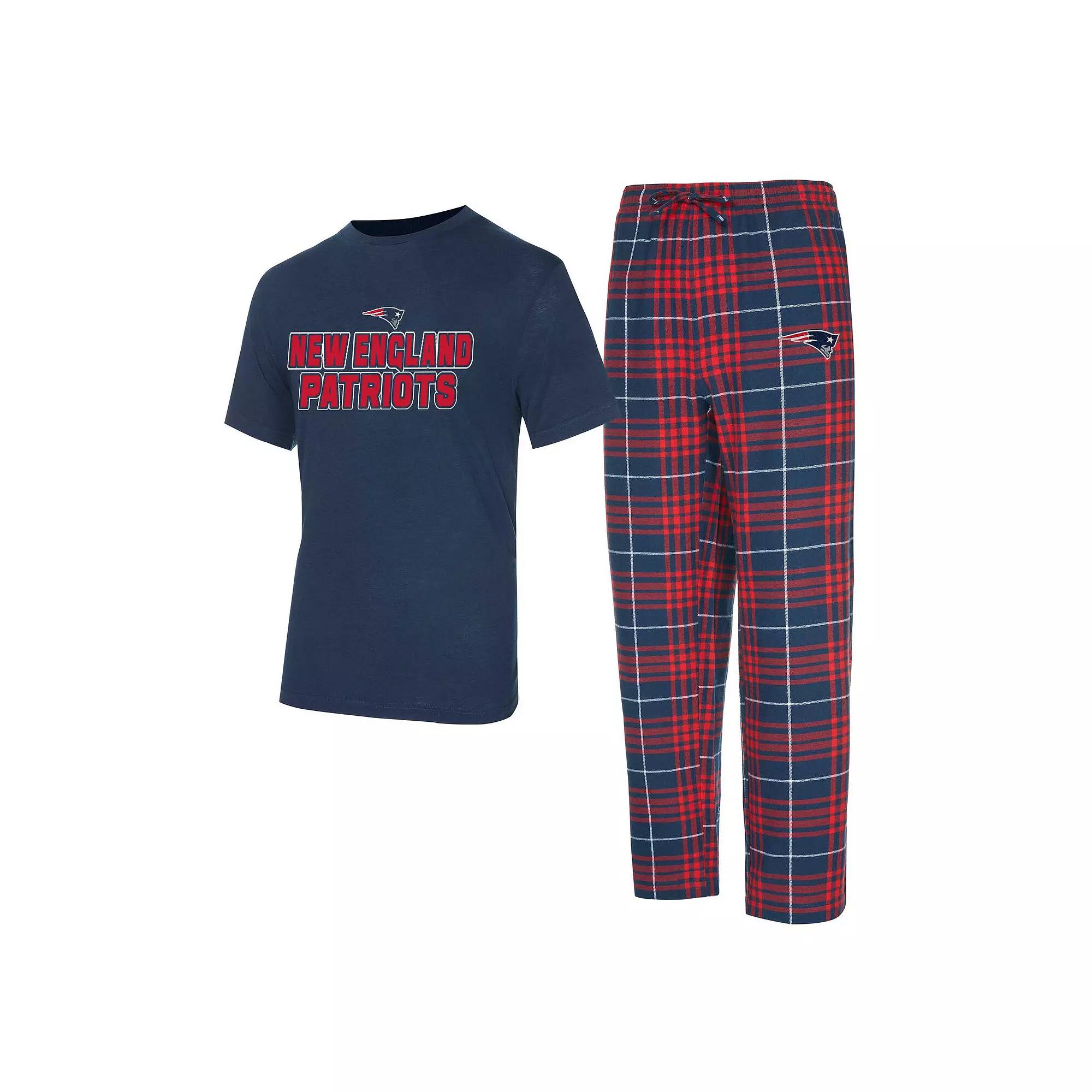 Men's Concepts Sport Navy/Red New England Patriots Vector T-Shirt & Flannel Pants Sleep Set,  Product Image