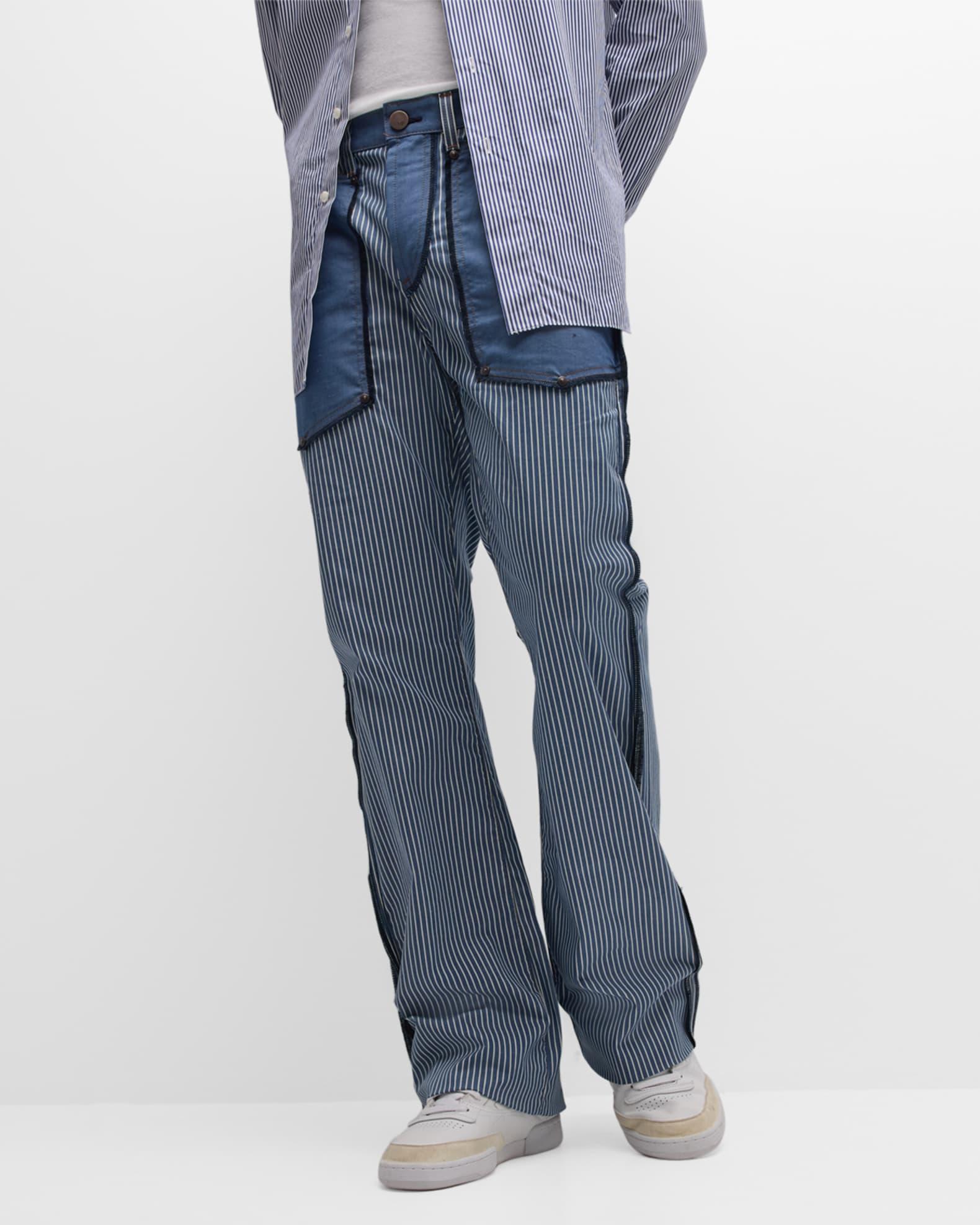 x MFVLA1 Men's Striped Inside-Out Jeans Product Image