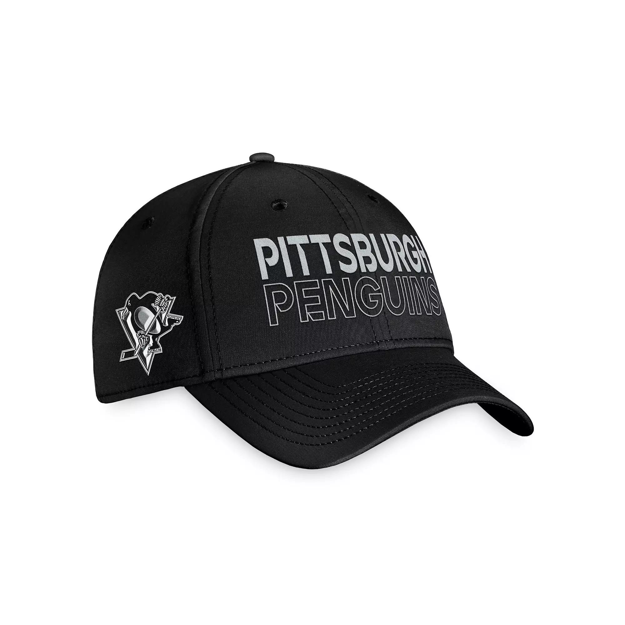Men's Fanatics Branded  Black Pittsburgh Penguins Authentic Pro Road Flex Hat, Size: Medium/Large Product Image