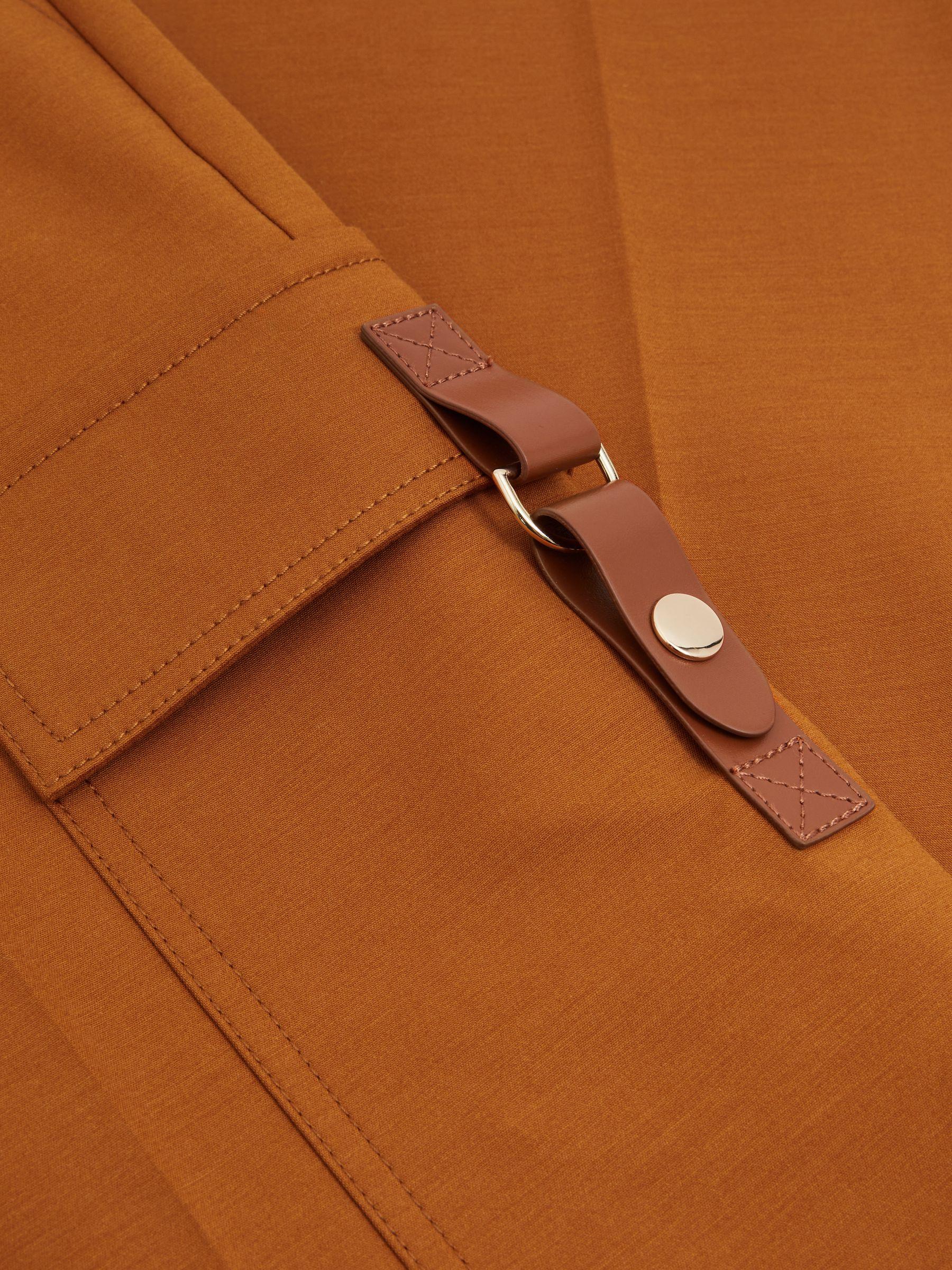 Wide-Leg Combat Trousers With Cotton in Rust Product Image