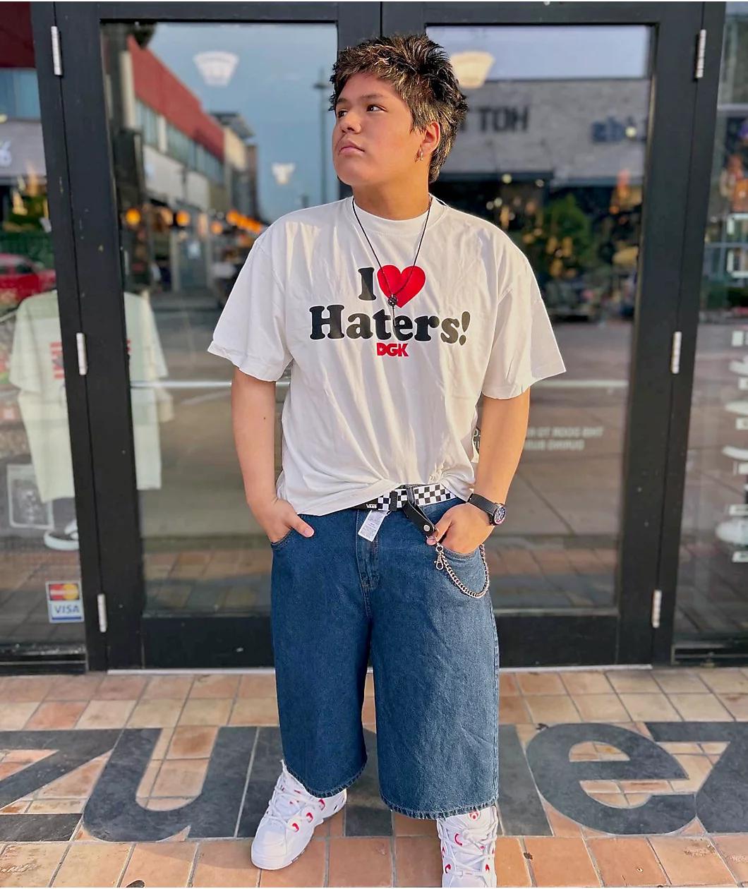 Empyre Blake Ultra Wide Blue Denim Skate Shorts Product Image