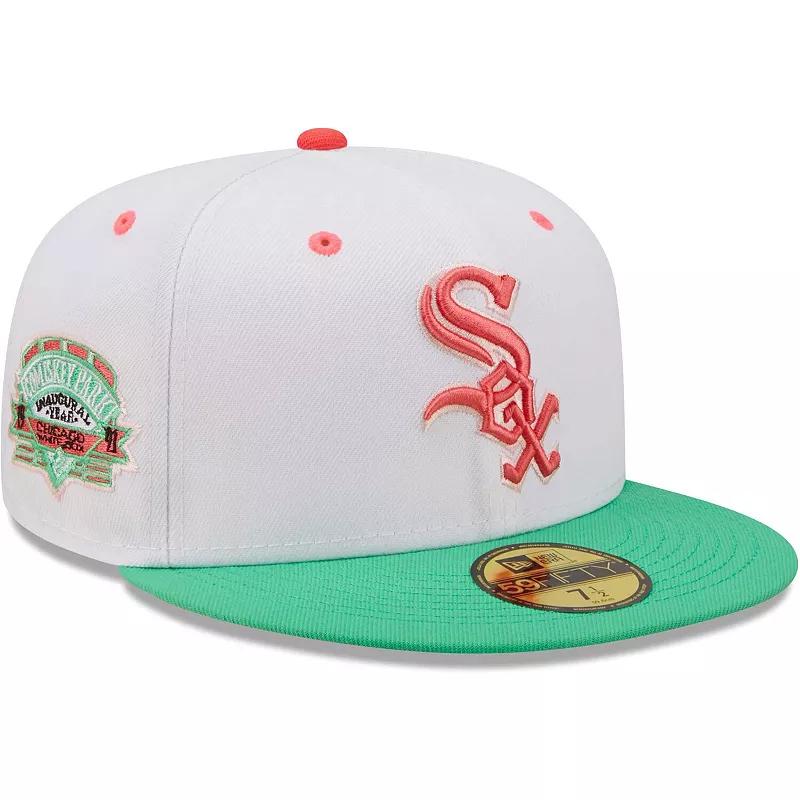 Men's New Era White/Green Chicago White Sox Inaugural Season at Comiskey Park Watermelon Lolli 59FIFTY Fitted Hat,  Product Image