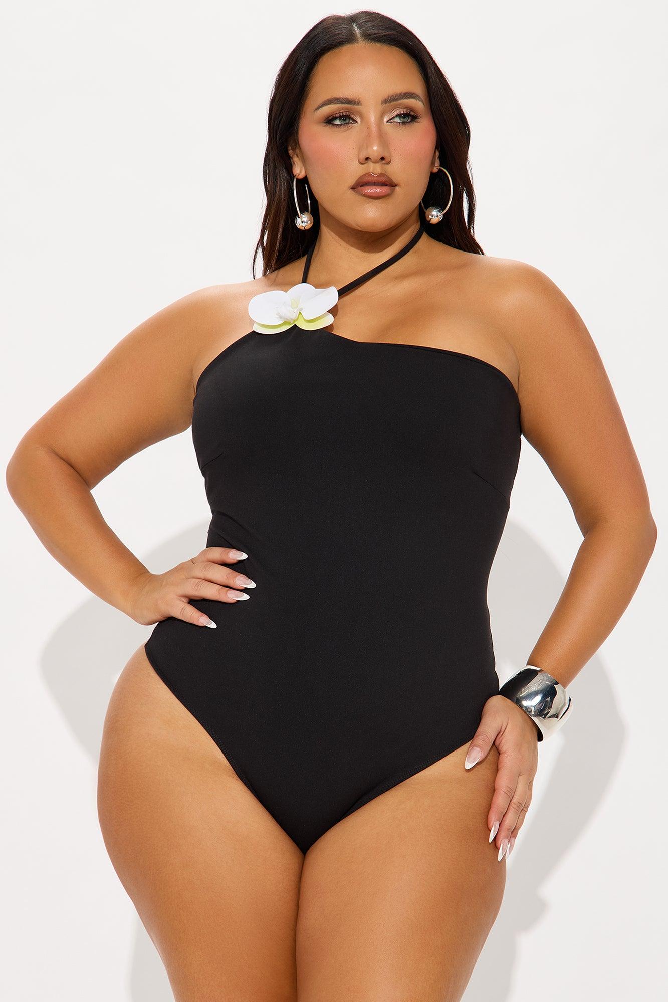 Ila Double Lined Y- Neck Halter Bodysuit - Black Product Image