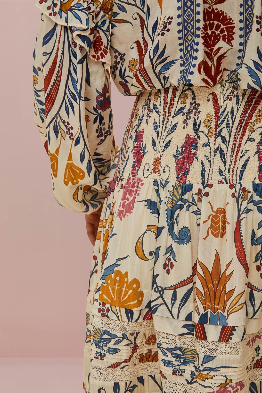 Cream Romantic Lightness Midi Skirt Product Image