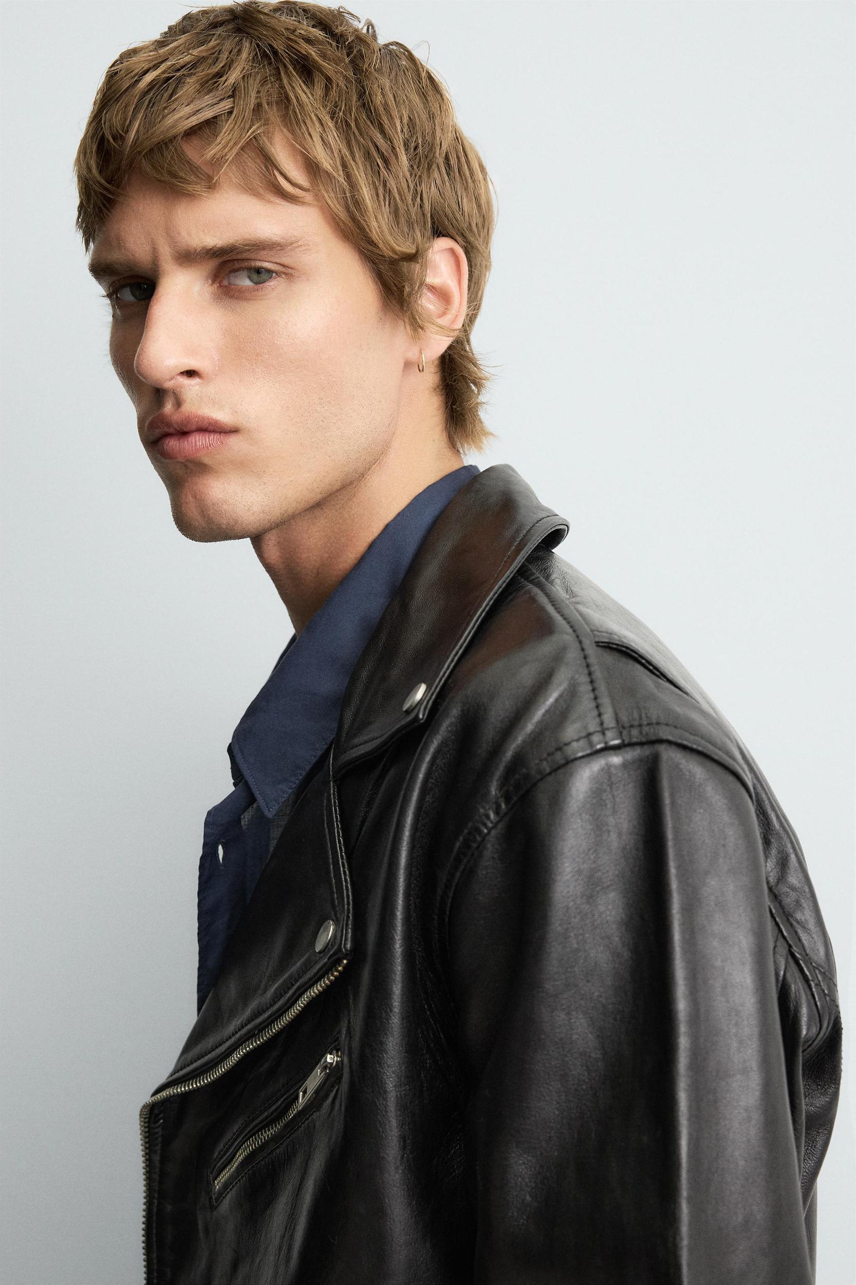 LEATHER BIKER JACKET Product Image