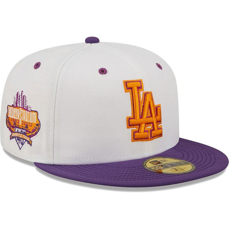 Men's New Era White/Purple Los Angeles Dodgers 40th Anniversary at Dodger Stadium Grape Lolli 59FIFTY Fitted Hat,  Product Image