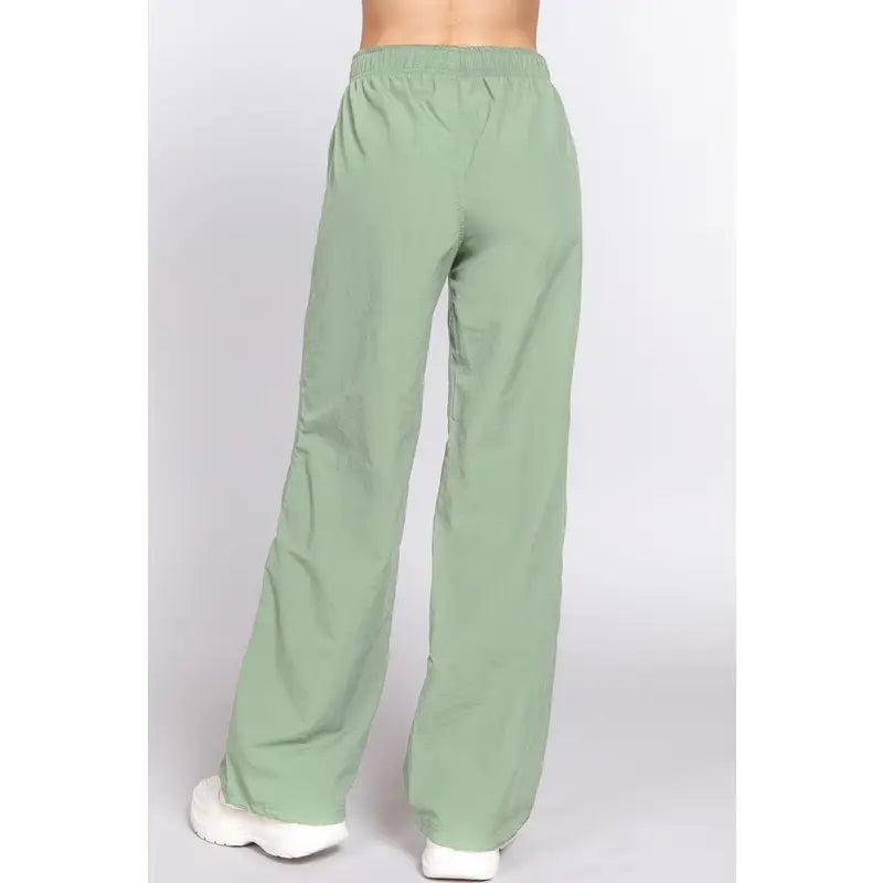 Sage Elastic Waist Parachute Pants Product Image