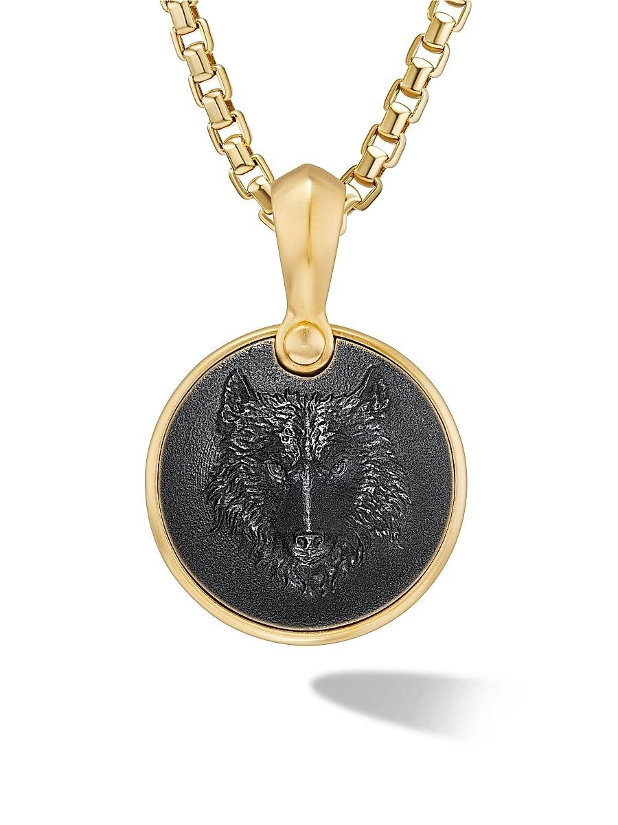Mens Petrvs Wolf Amulet in 18K Yellow Gold Product Image