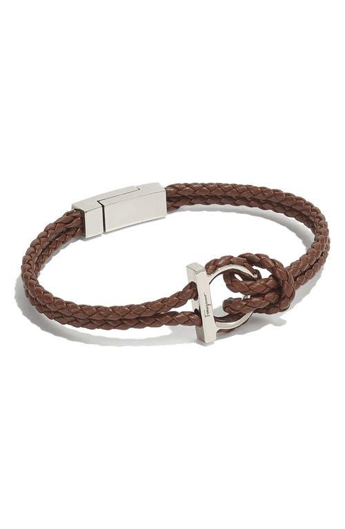 FERRAGAMO Men's Braided Leather Bracelet Product Image