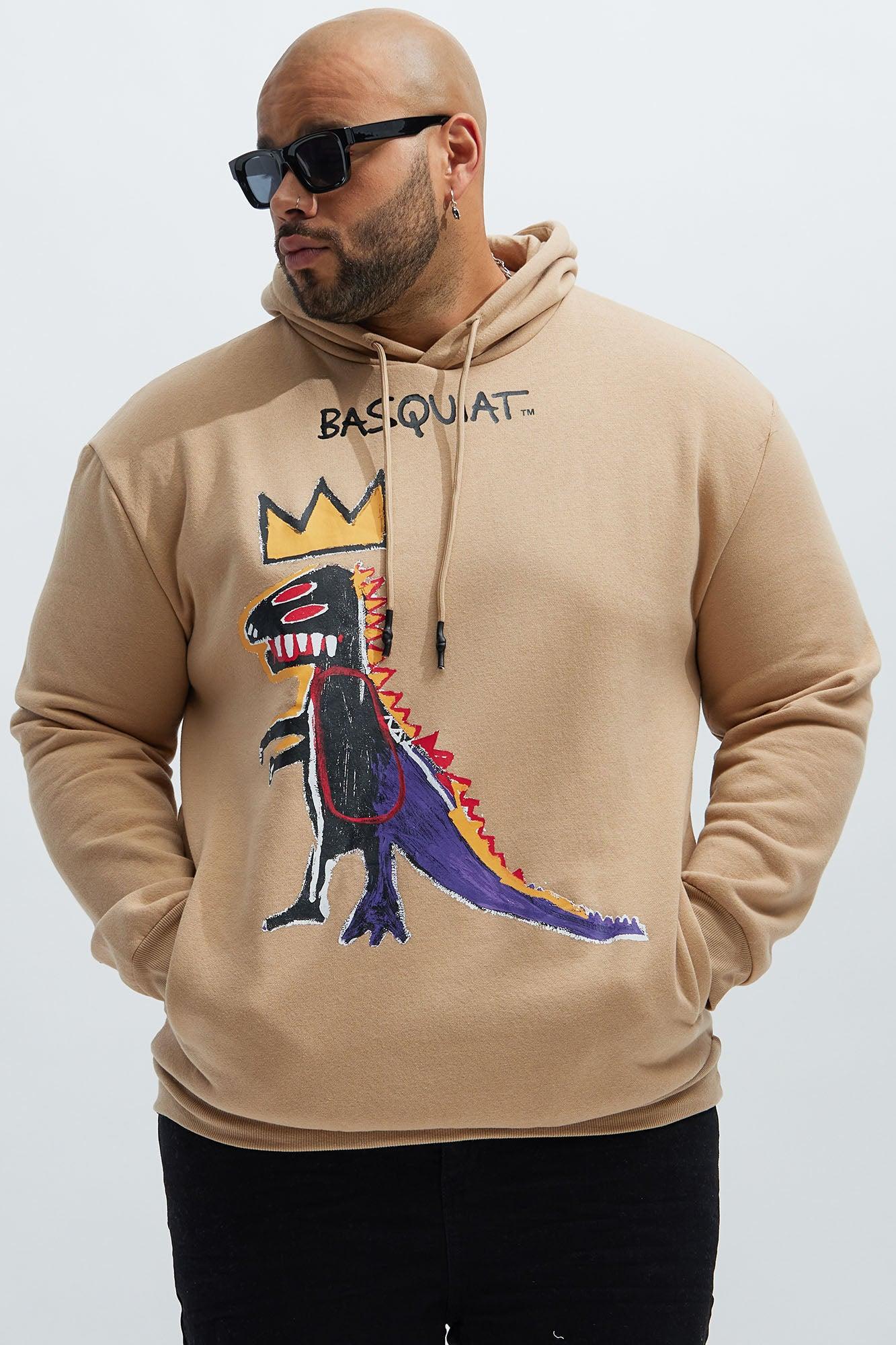 Basquiat Dinosaur Hoodie - Khaki Product Image