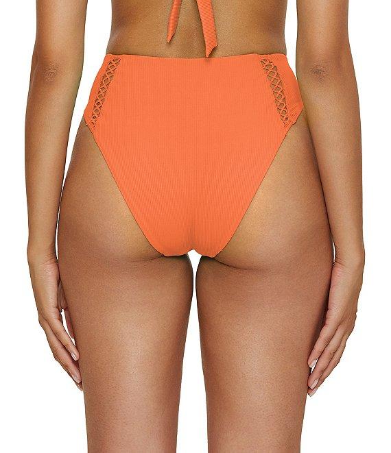 Becca By Rebecca Virtue Modern Edge Fine Ribbed Texture High Waist Swim Bottom Product Image