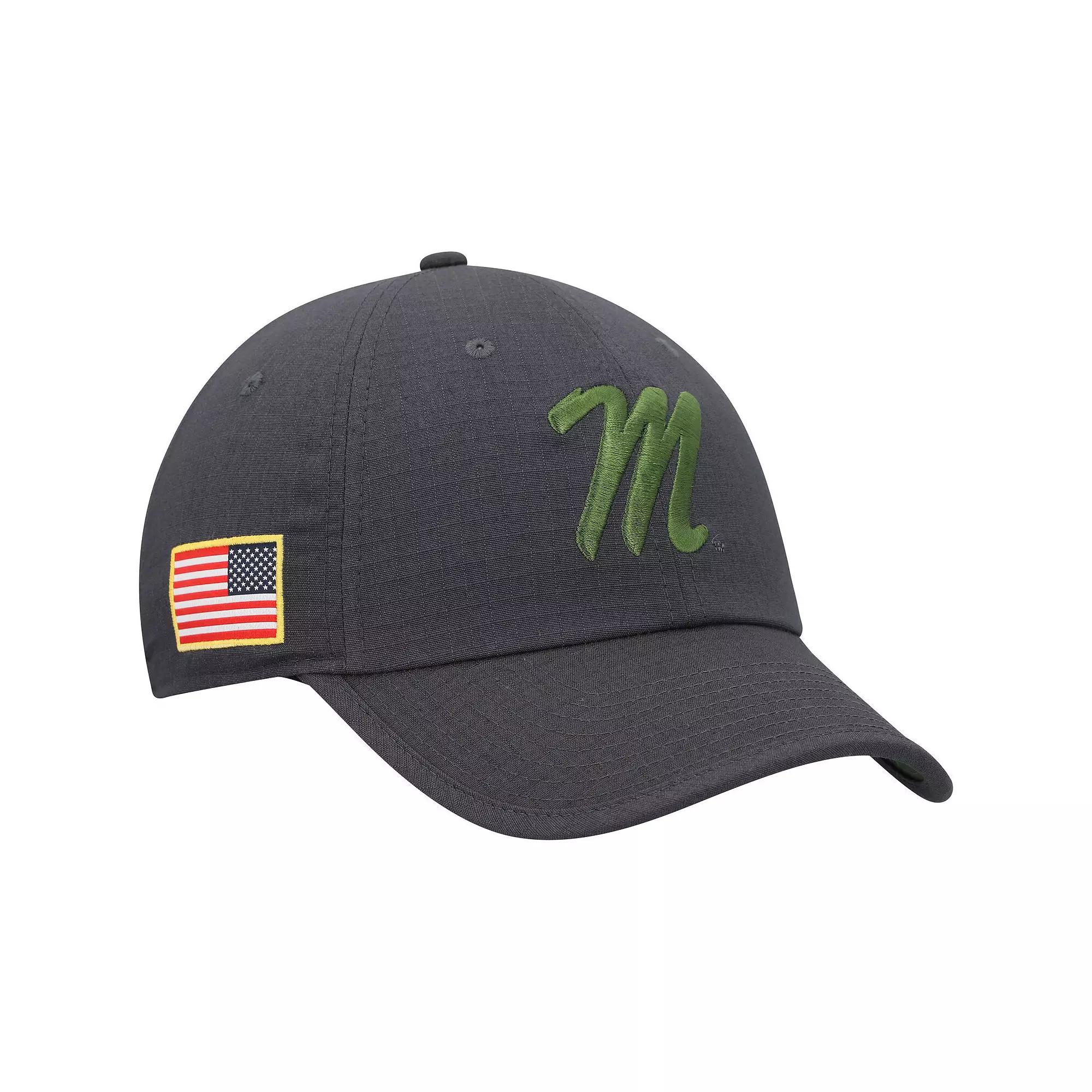 Men's Nike Charcoal Ole Miss Rebels Veterans Day Tactical Heritage86 Performance Adjustable Hat Product Image